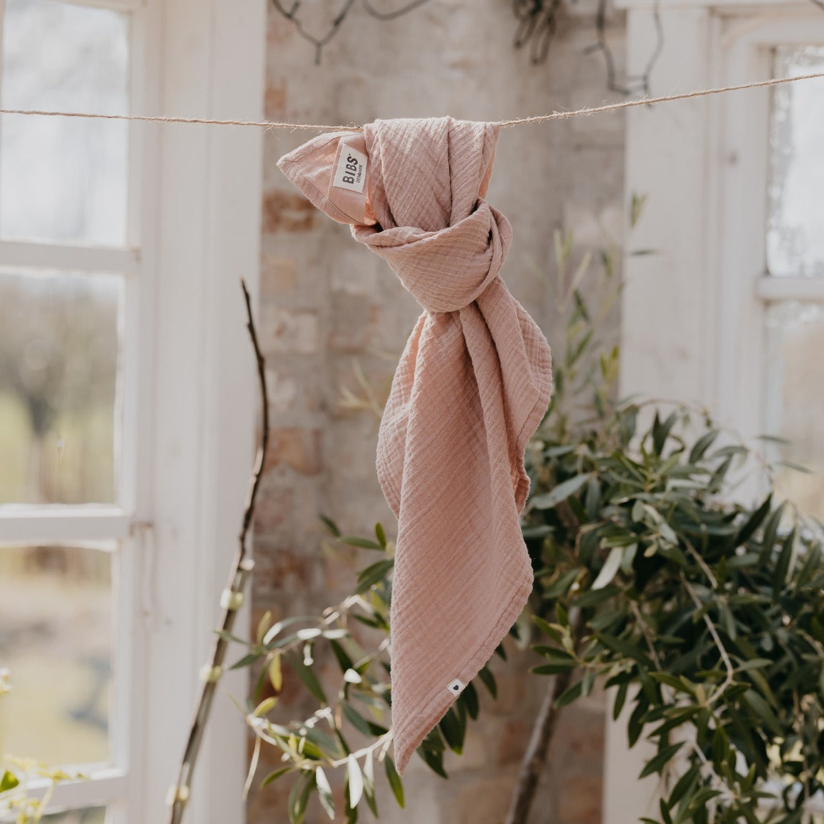 BIBS muszlin textilpelenka - púderrózsaszín színben - pippadu