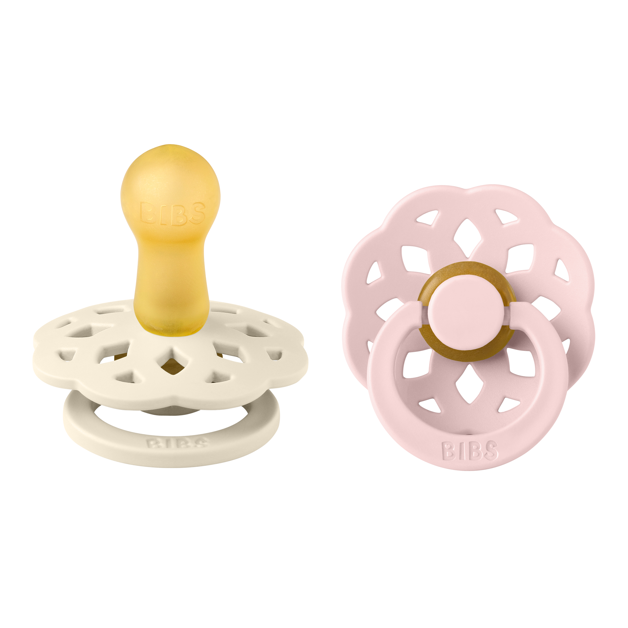 Natúrkaucsuk cseresznyecumi BIBS Boheme krémfehér, cseresznyevirág - pippadu