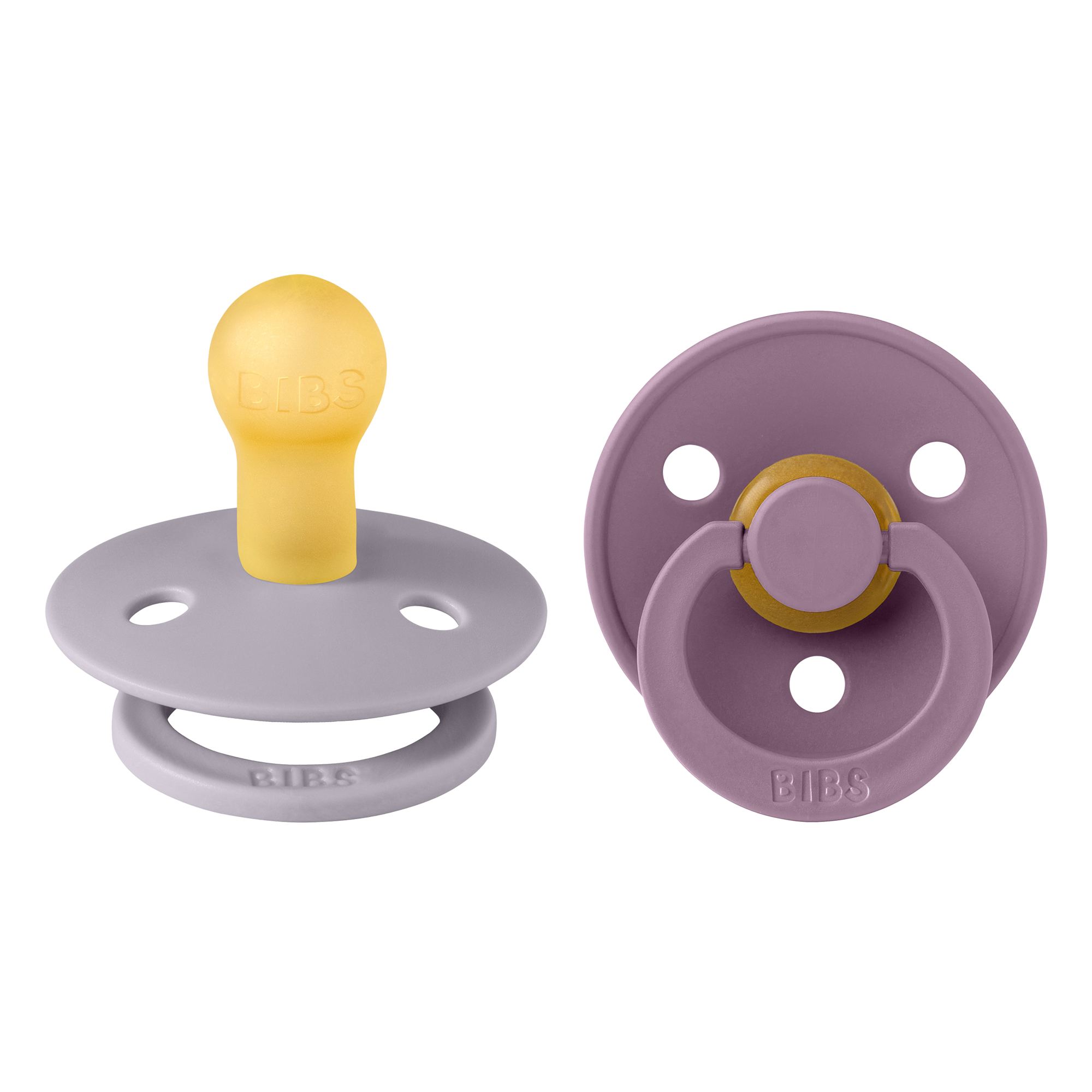 BIBS Colour cumik natúrkaucsuk cumifejjel pasztellszürke és mályva színben - pippadu