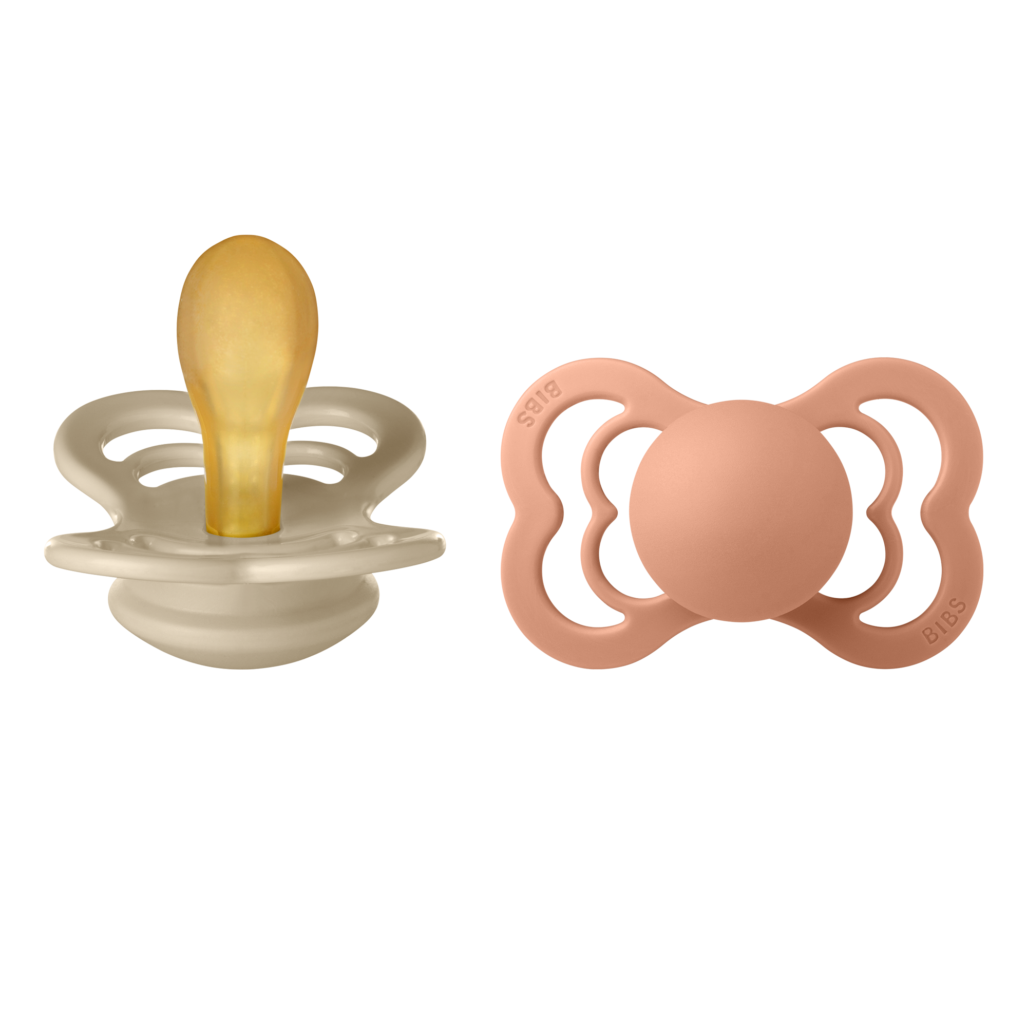 BIBS Supreme cumik natúrkaucsuk cumifejjel vanília és barack színben a pippadu polcain
