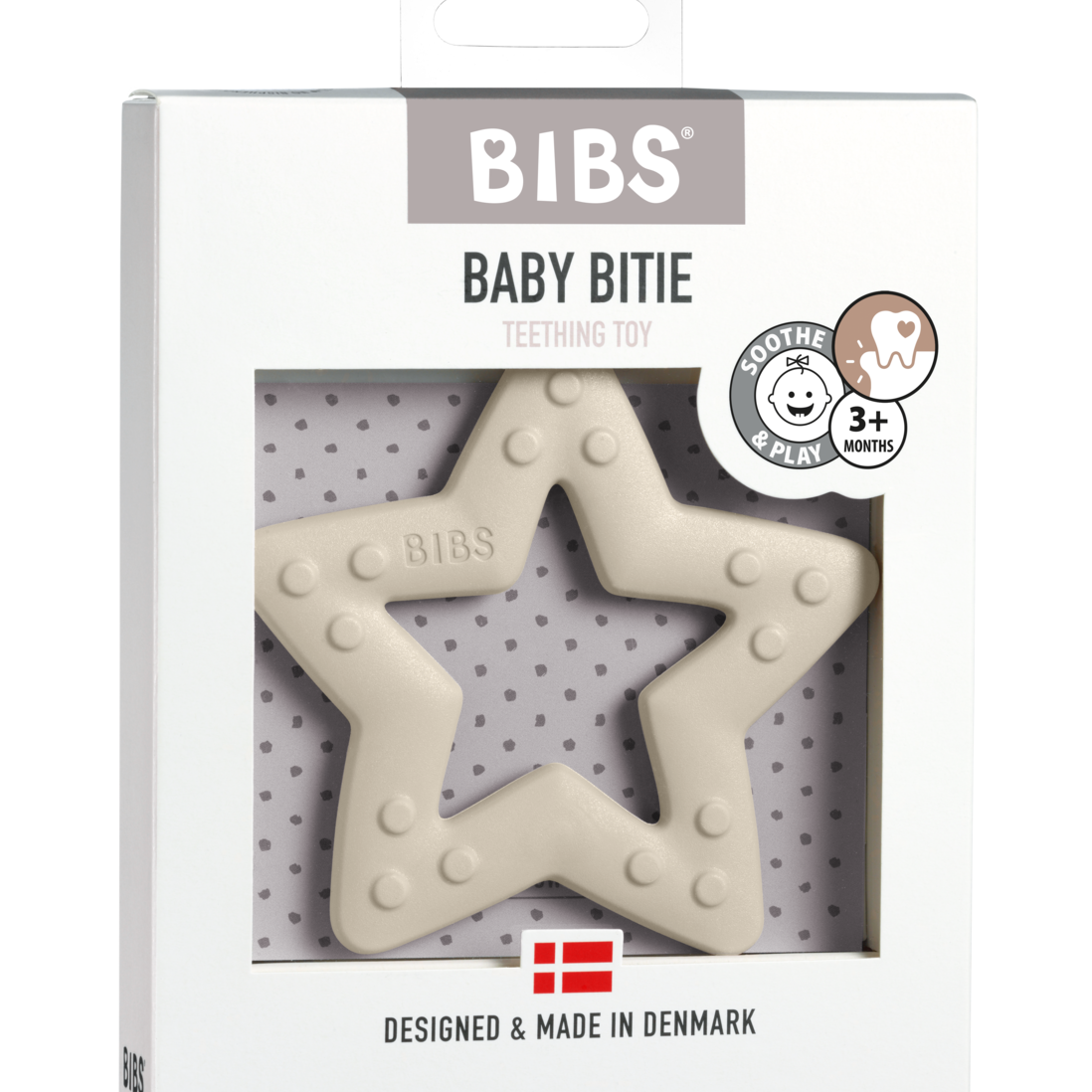 Csillag alakú BIBS rágóka - krémfehér - Pippadu