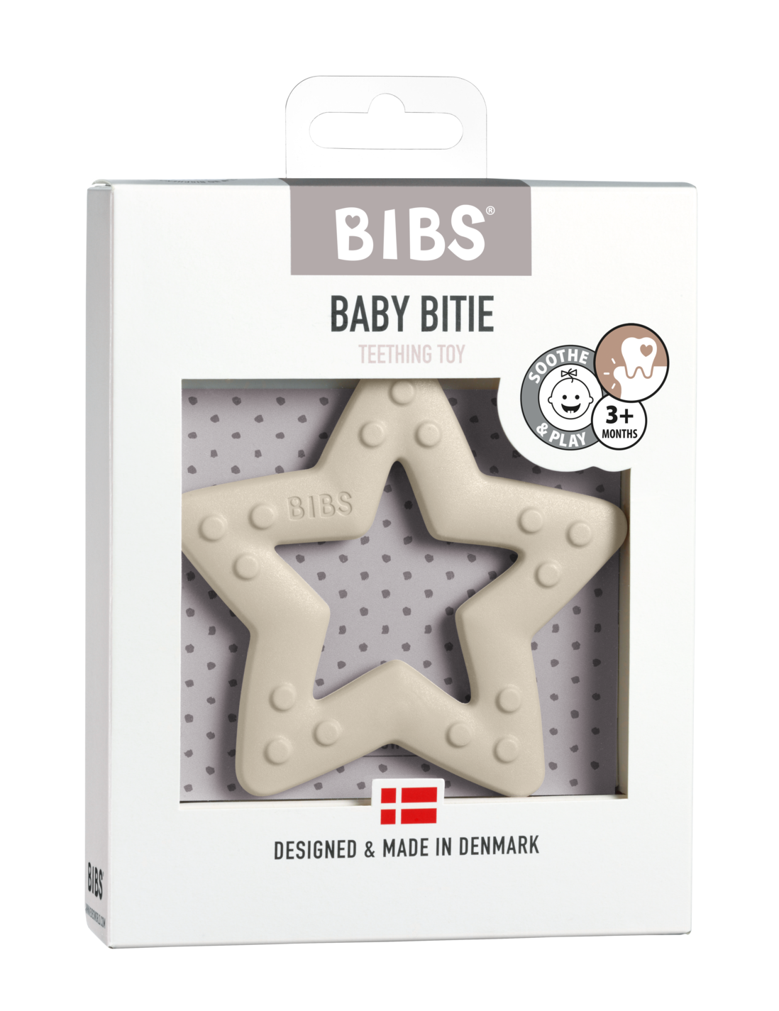 Csillag alakú BIBS rágóka - krémfehér - Pippadu