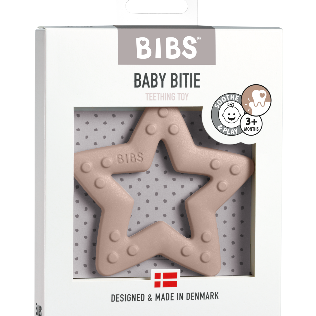 BIBS rágóka - csillag alakú - púderrózsaszín színben - Pippadu