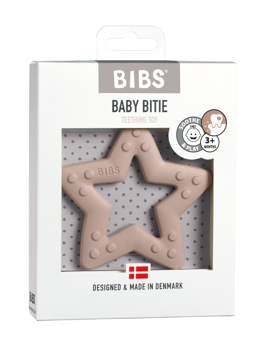 BIBS rágóka - csillag alakú - púderrózsaszín színben - Pippadu