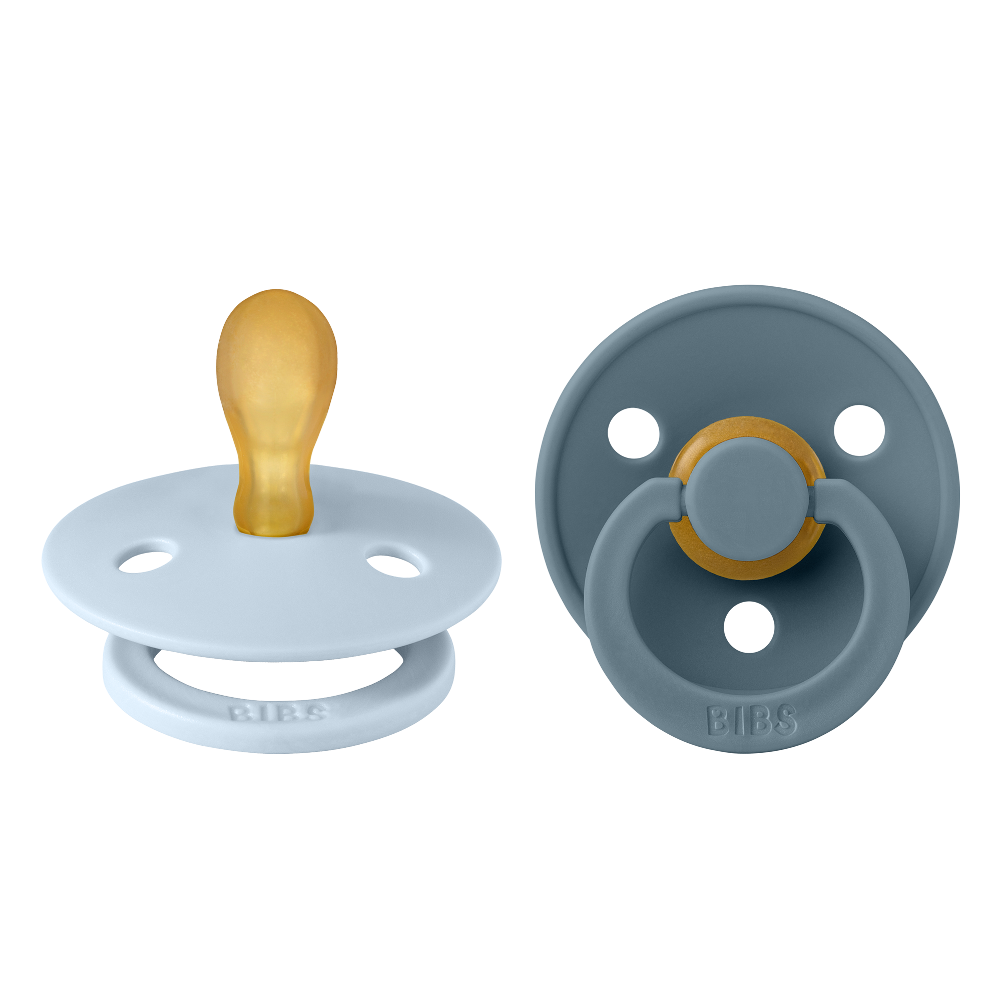 BIBS Colour pasztellkék és páva színben szimmetrikus cumifejjel - pippadu