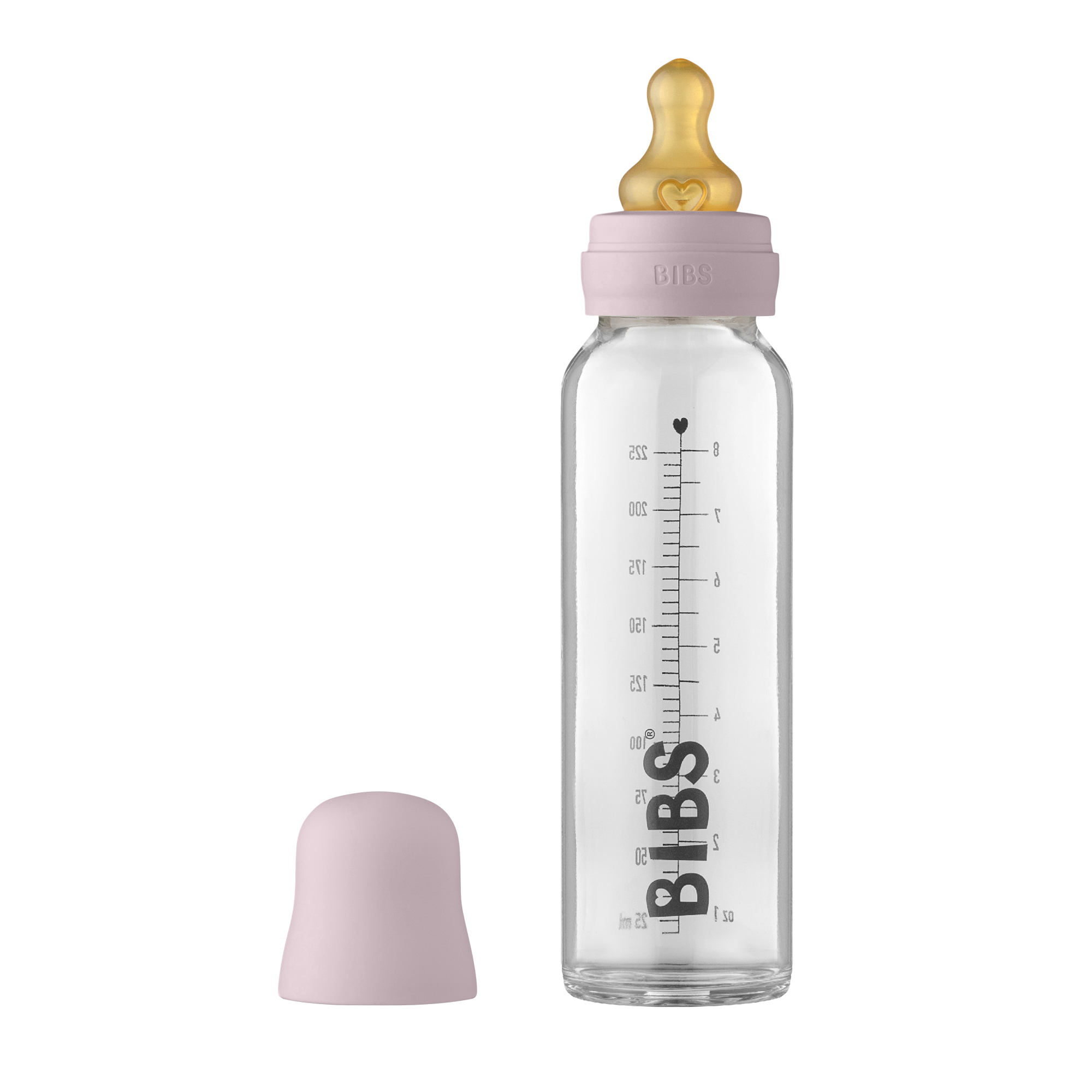 BIBS cumisüveg üveg cumisüveg halvány lila színben - www.pippadu.hu - cumisüveges táplálás