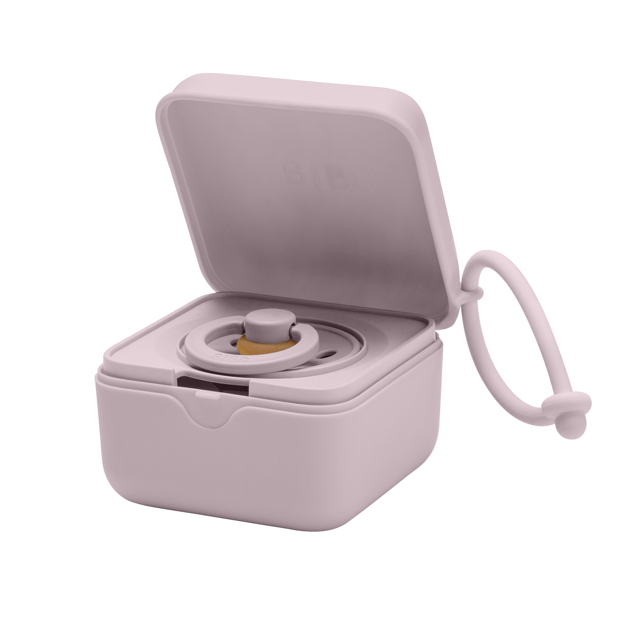 BIBS cumitartó, amiben akár 3 BIBS cumi is belefér - hamvas lila - pippadu