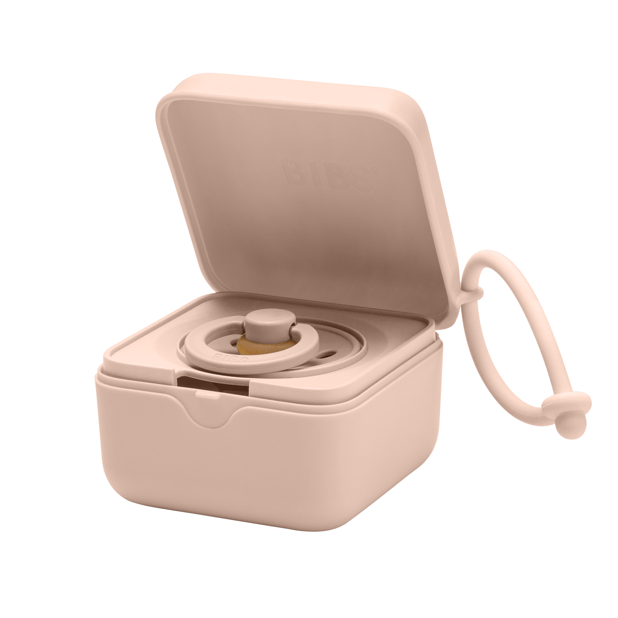 BIBS és Liberty kollekciós cumitartó púderrózsaszín - virágmintával - pippadu