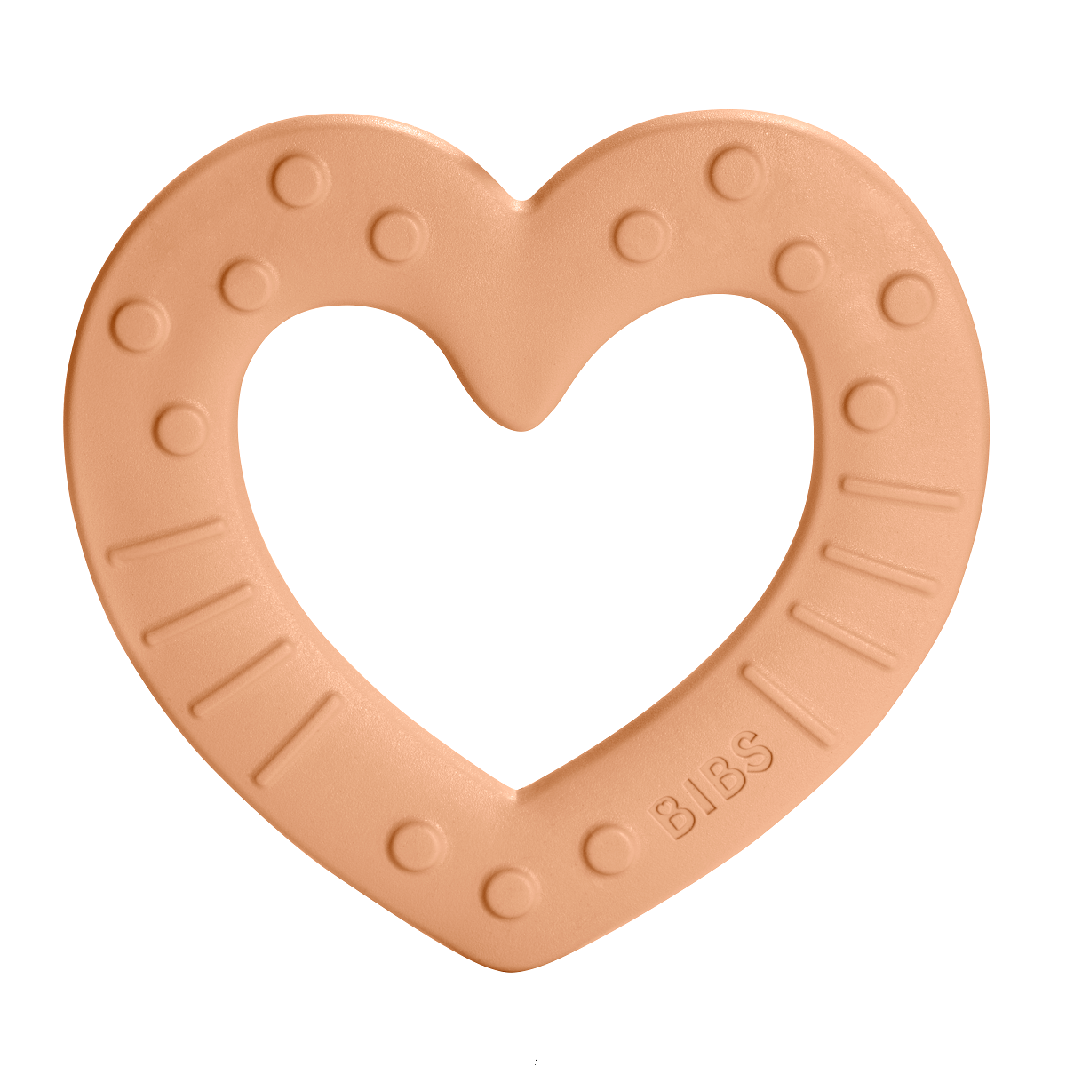 Szívecske BIBS rágóka barack színben - Pippadu