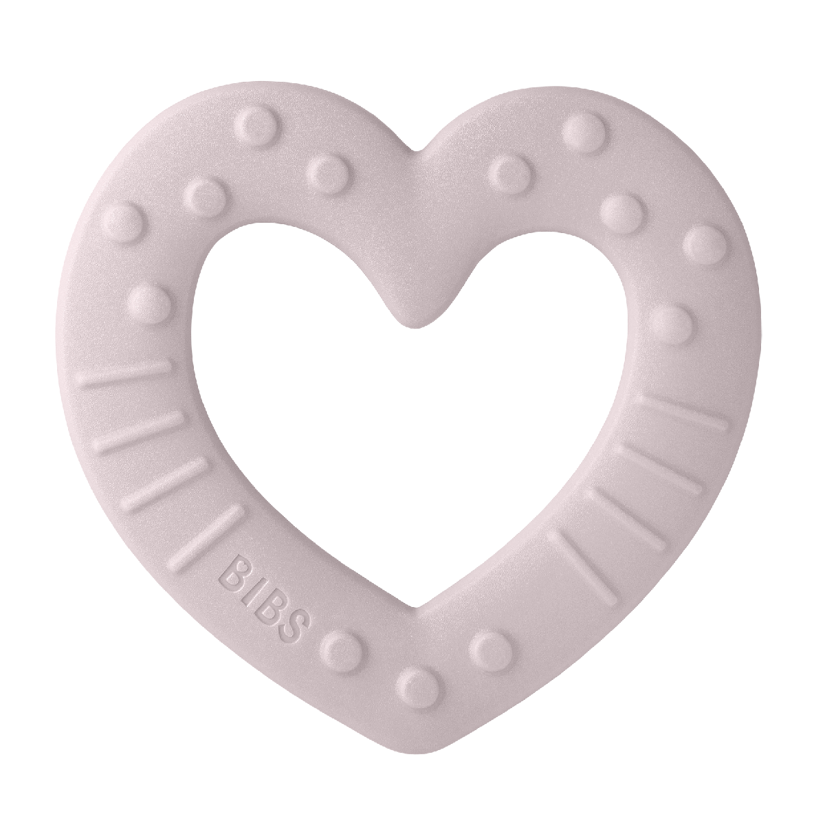 BIBS rágóka szív alakú szilvarózsa színben a pippadu oldalán