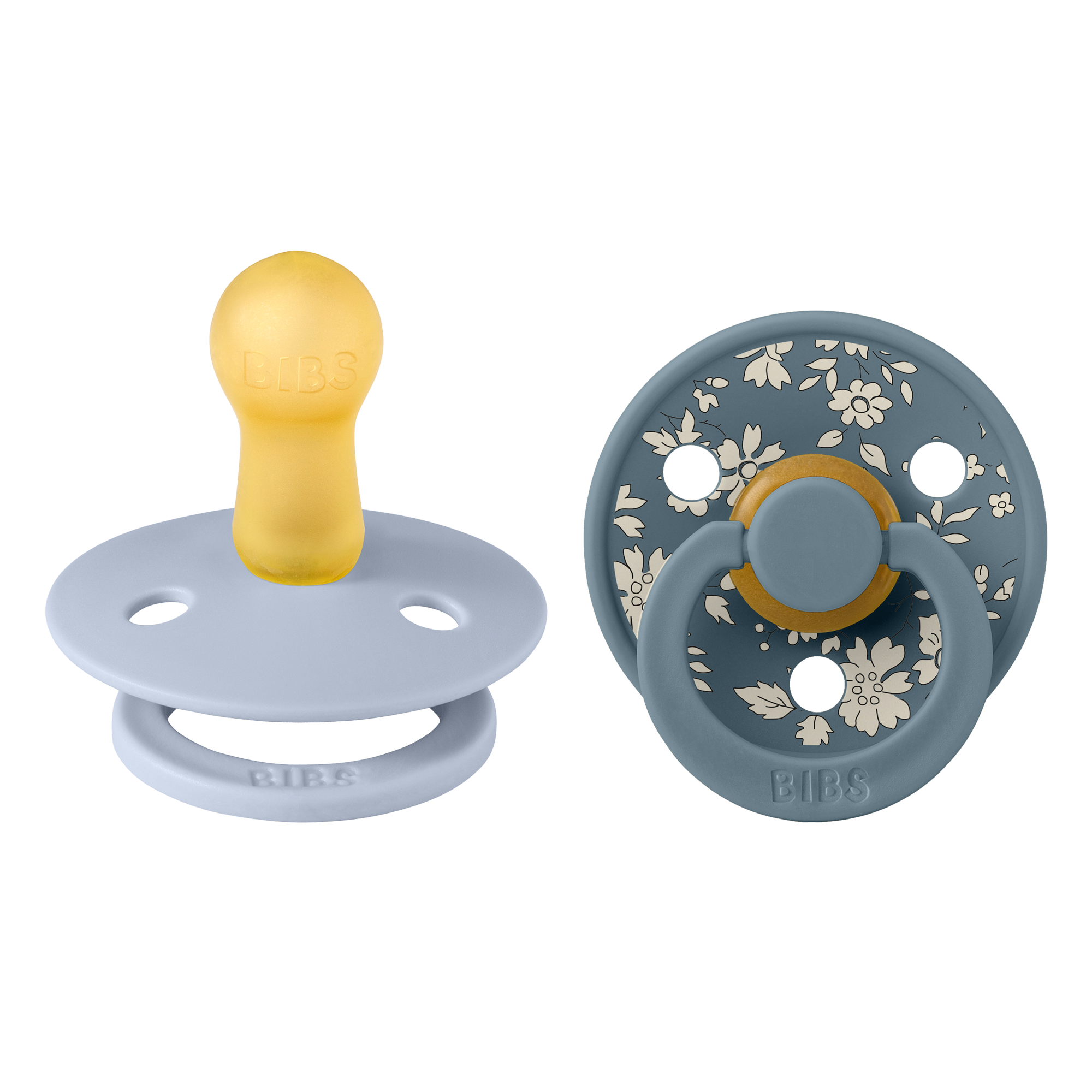 BIBS × LIBERTY Colour cumik Capel - hamvaskék mix natúrkaucsuk cumifejjel - pippadu