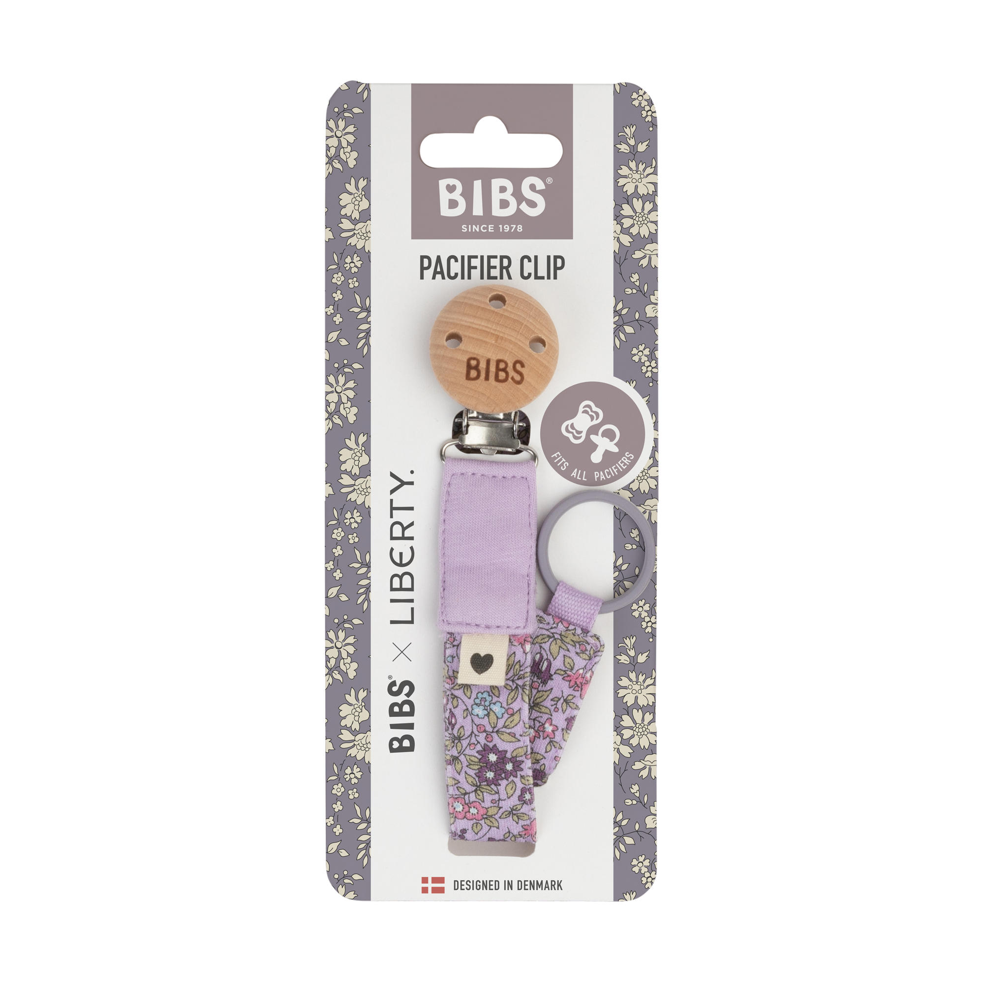 BIBS és Liberty kollekciós cumilánc egyedi csomagolásban viola színben - pippadu