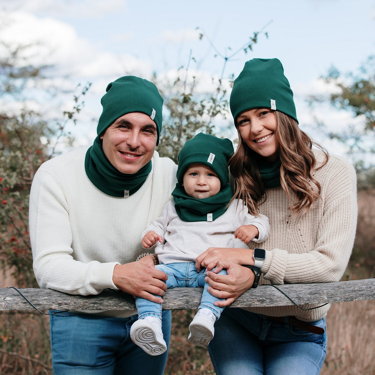 Csősál beanie sapkához - örökzöld - Pippadu