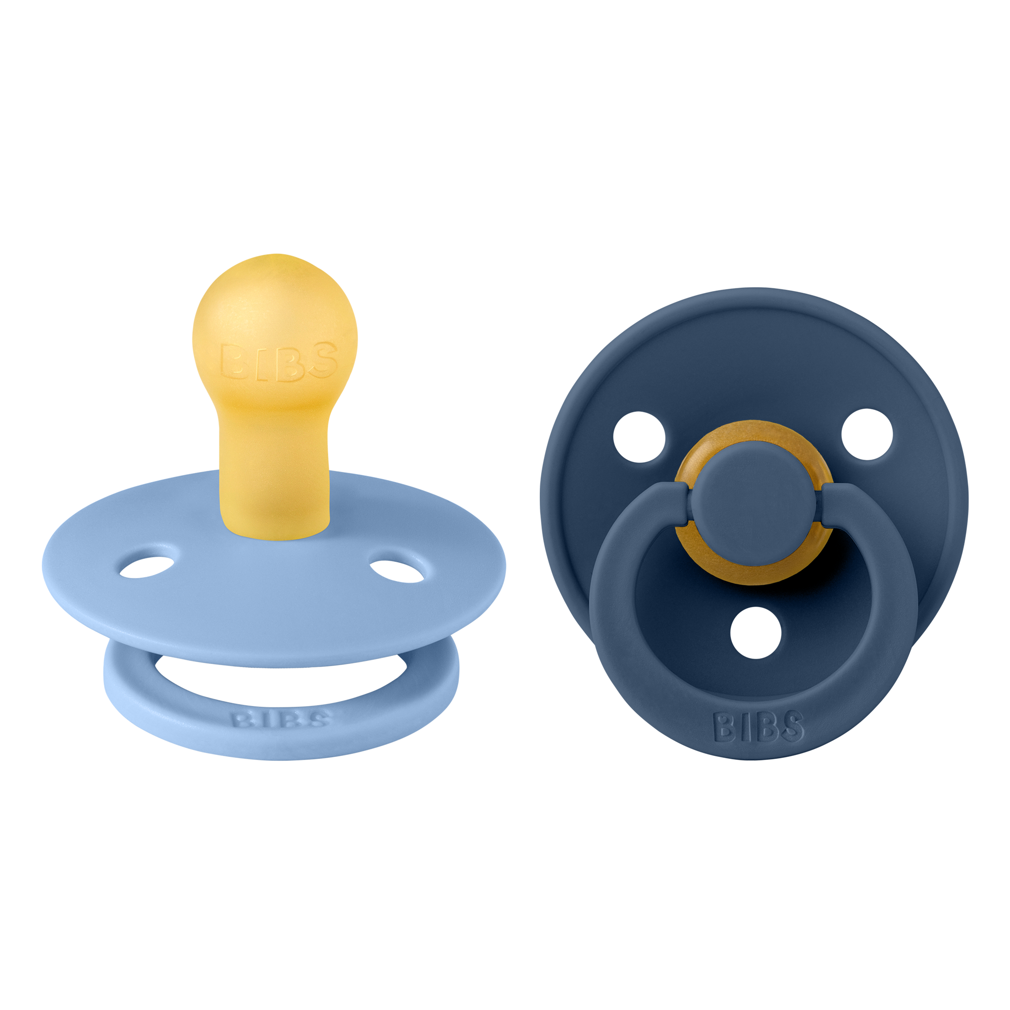 BIBS Colour cserersznyecumi natúrkaucsuk cumifejjel égkék acélkék színben - pippadu