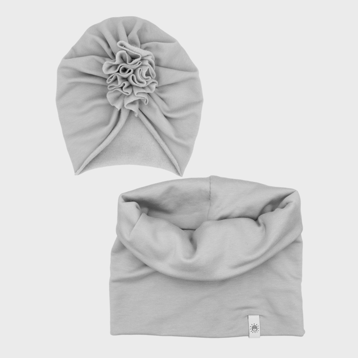 Turbánka-sál szett - ezüstszürke - Pippadu