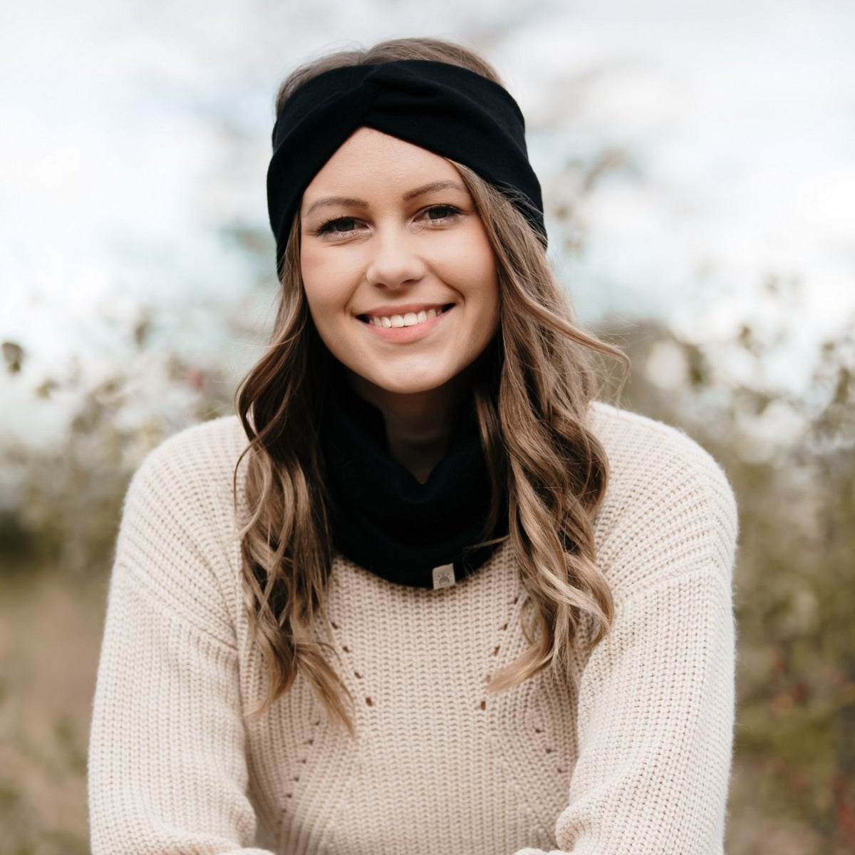 Turbán fejpánt - fekete - Pippadu