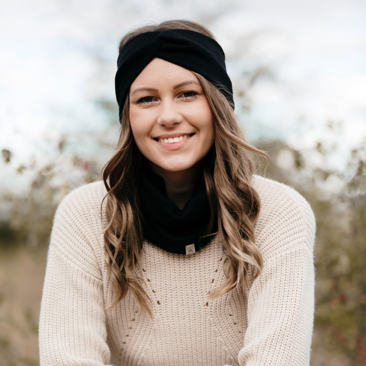 Csősál turbán fejpánthoz - fekete - Pippadu