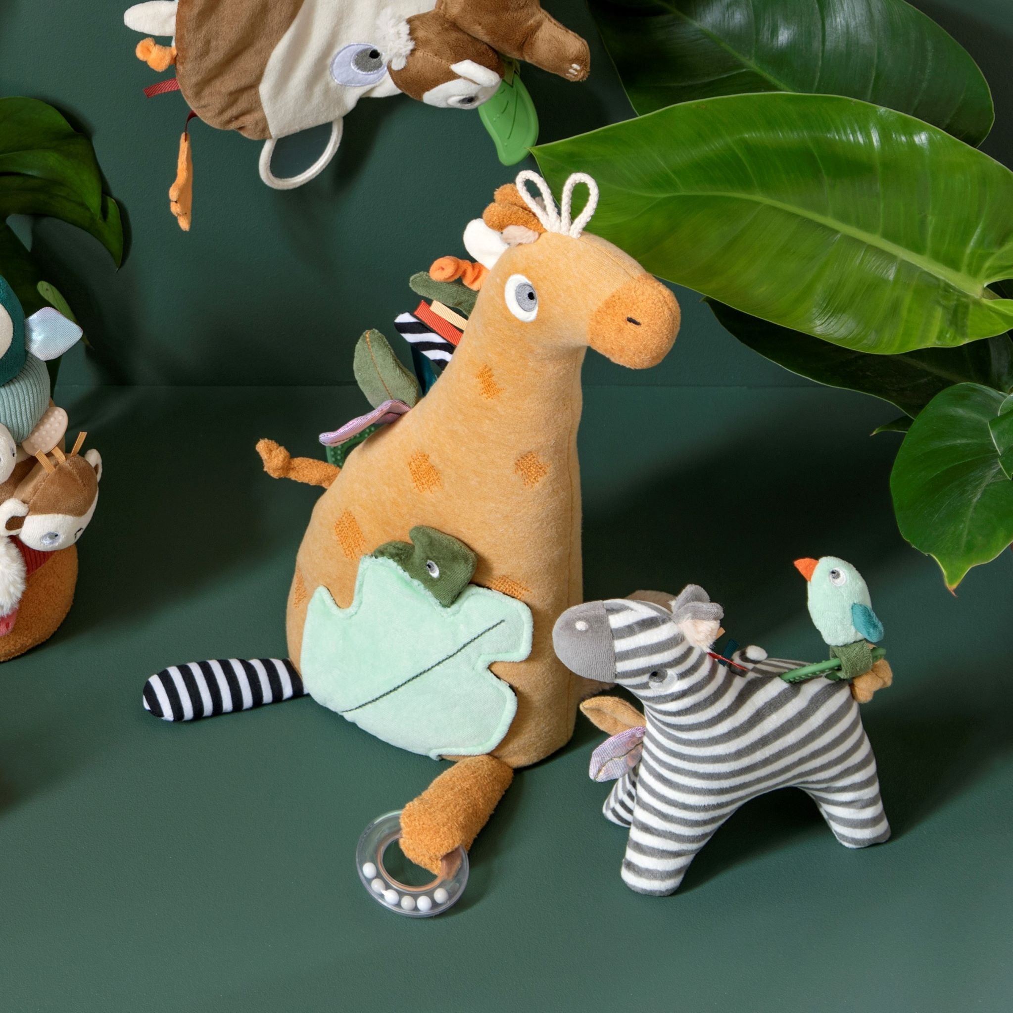 Glenn, a zsiráf és Zapp, a zebra készségfejlesztő plüss játék 0 éves kortól gyerekeknek - pippadu