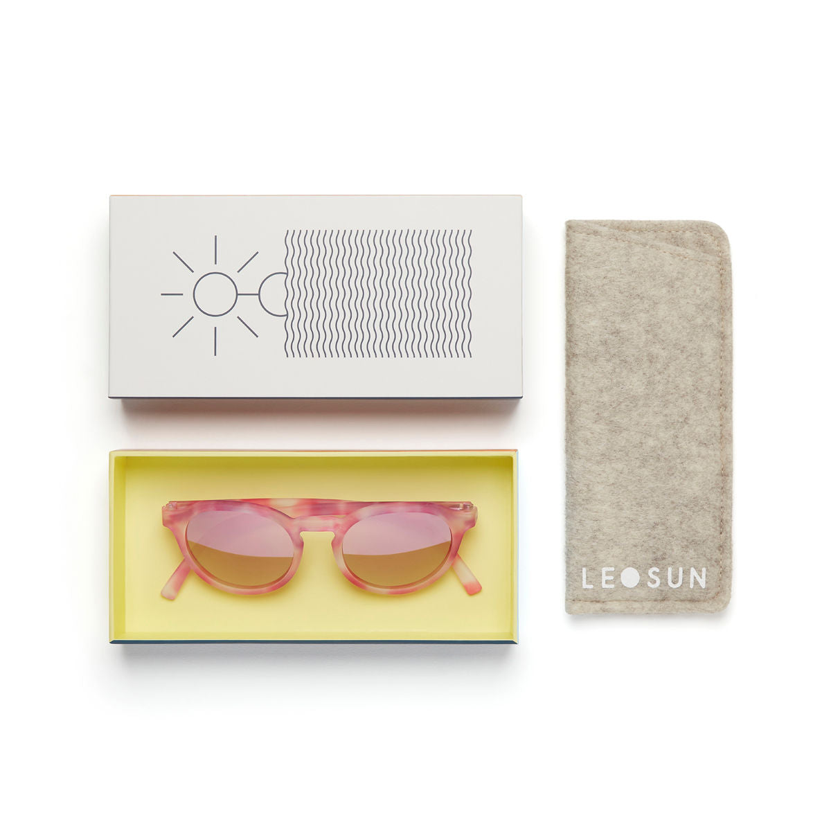 Leosun gyerek napszemüveg környezetbarát anyagból 5 éves kortól rózsaszín szivárvány Mirror lencsével - pippadu