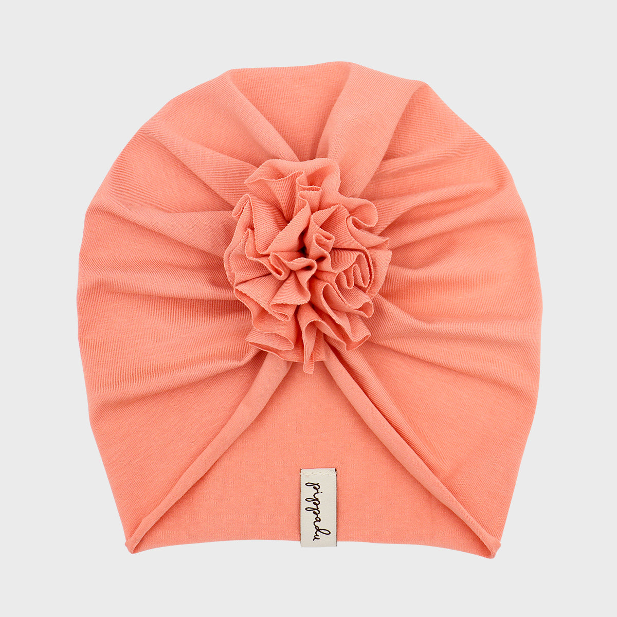 Fodros nadrág és turbánka szett flamingós mintával és nyári barack turbánkával - pippadu - babának és mamának