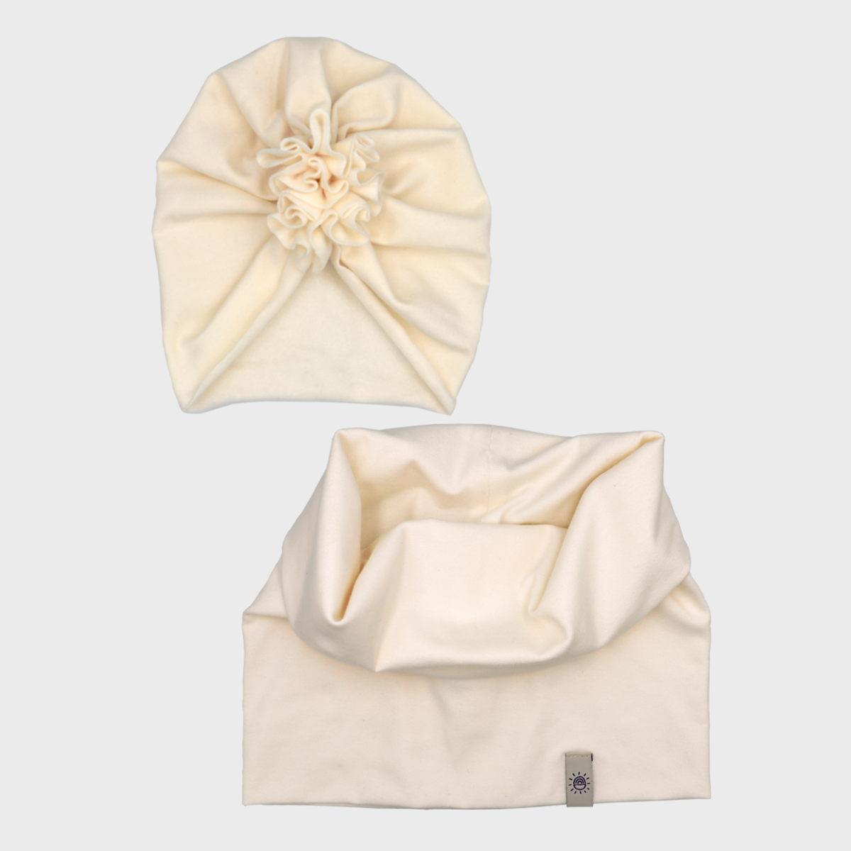 Turbánka-sál szett - krémfehér - Pippadu