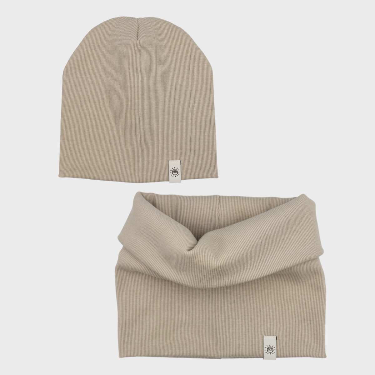 Beanie sapka-sál szett - latte - Pippadu