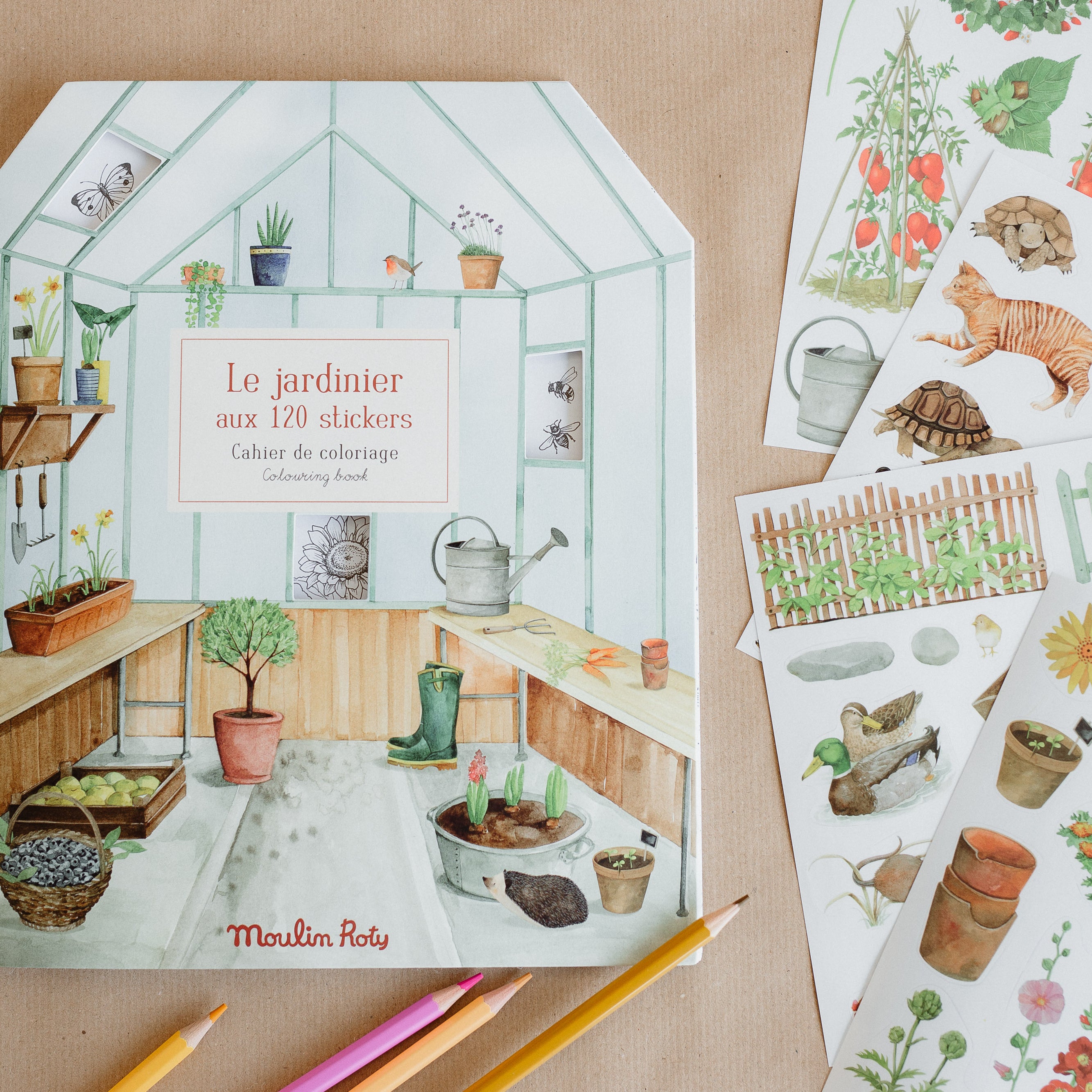 Moulin Roty - Matricázó és színező album - Kiskertem gyerekeknek - www.pippadu.hu