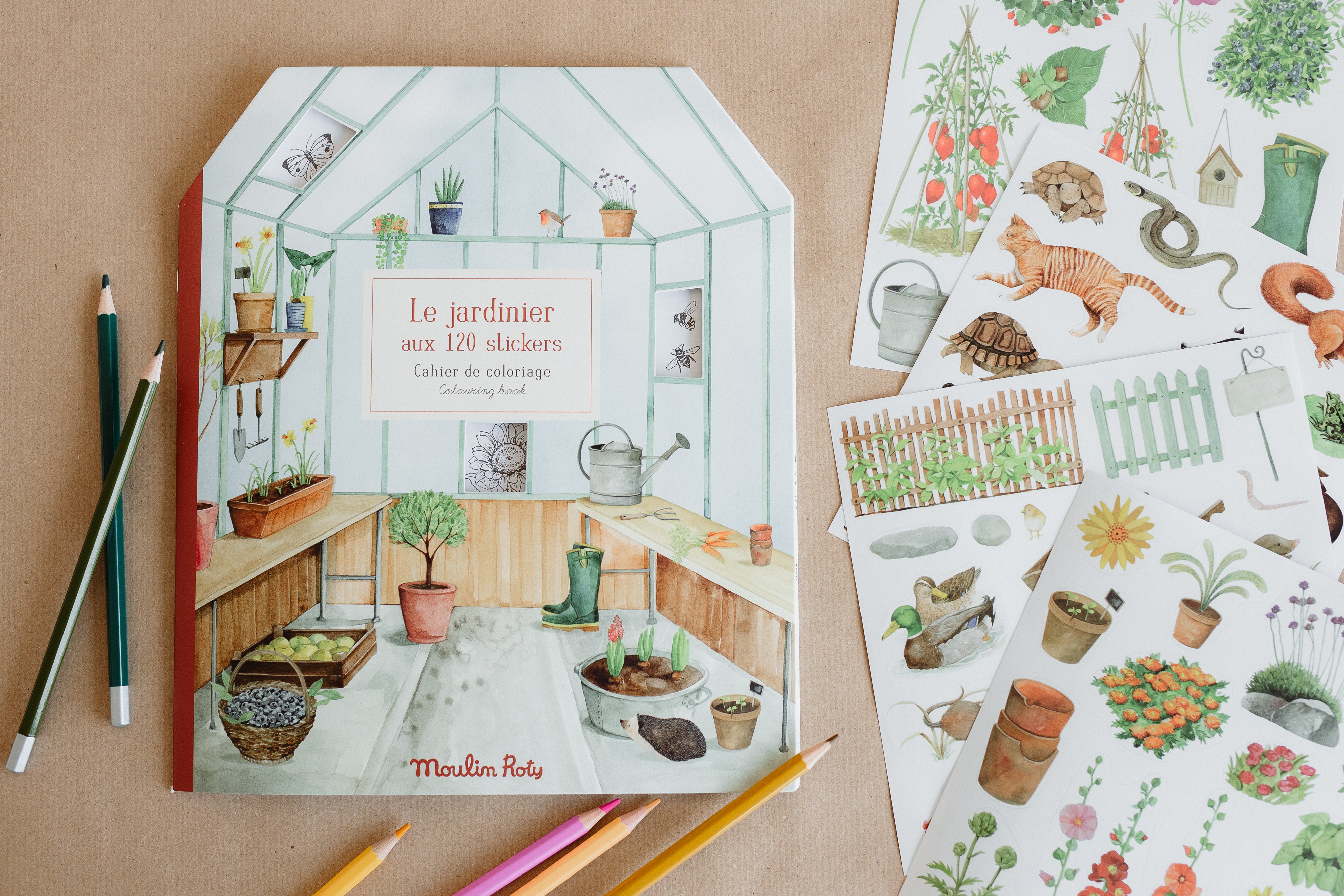 Moulin Roty - Matricázó és színező album - Kiskertem gyerekeknek - www.pippadu.hu