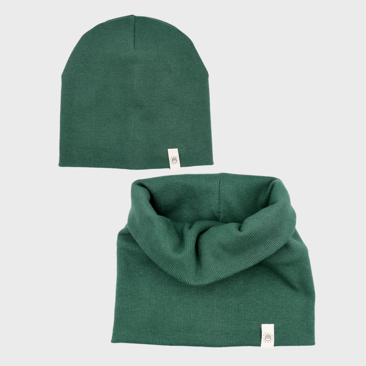 Beanie sapka-sál szett - örökzöld - Pippadu