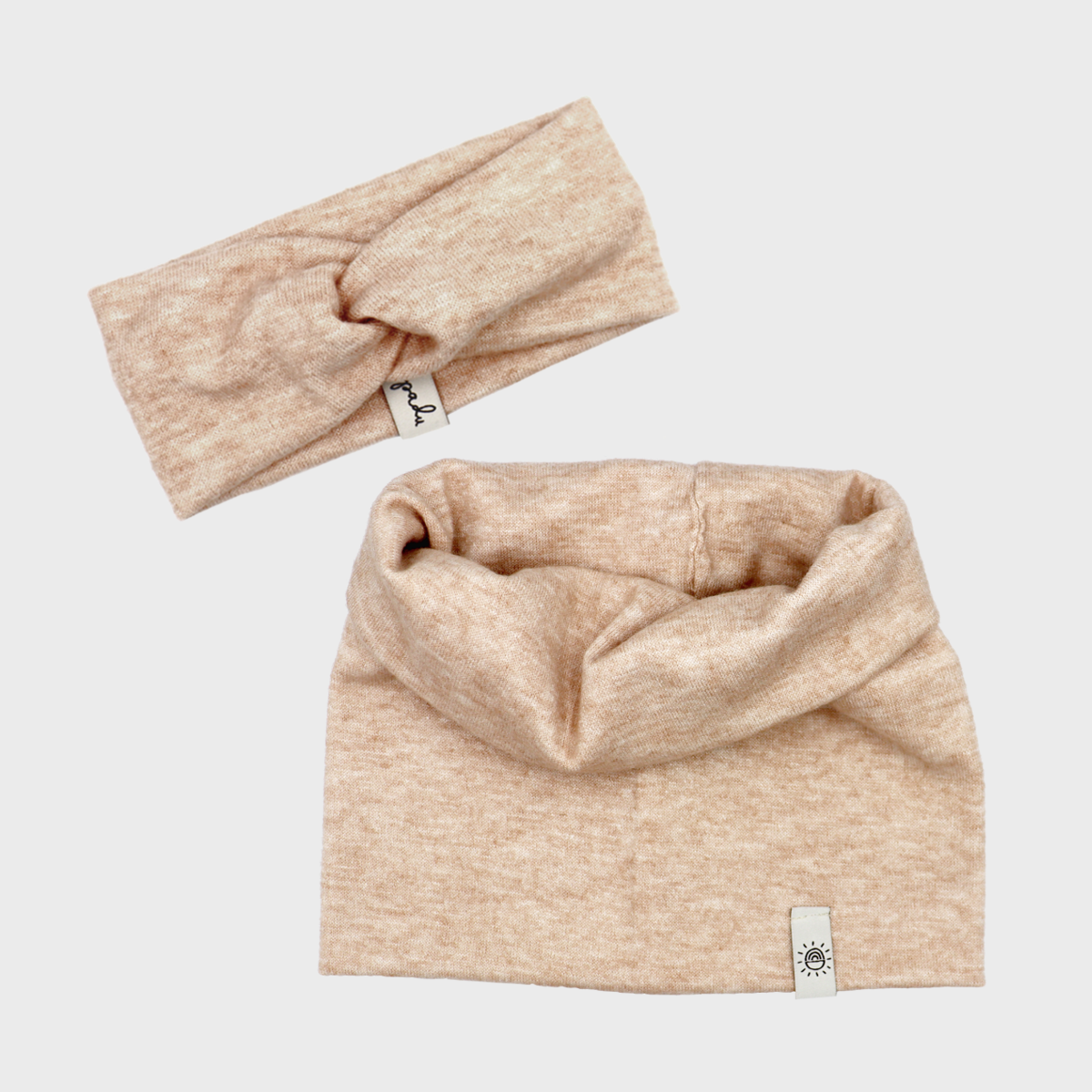 Turbán fejpánt-sál szett - barack - Pippadu