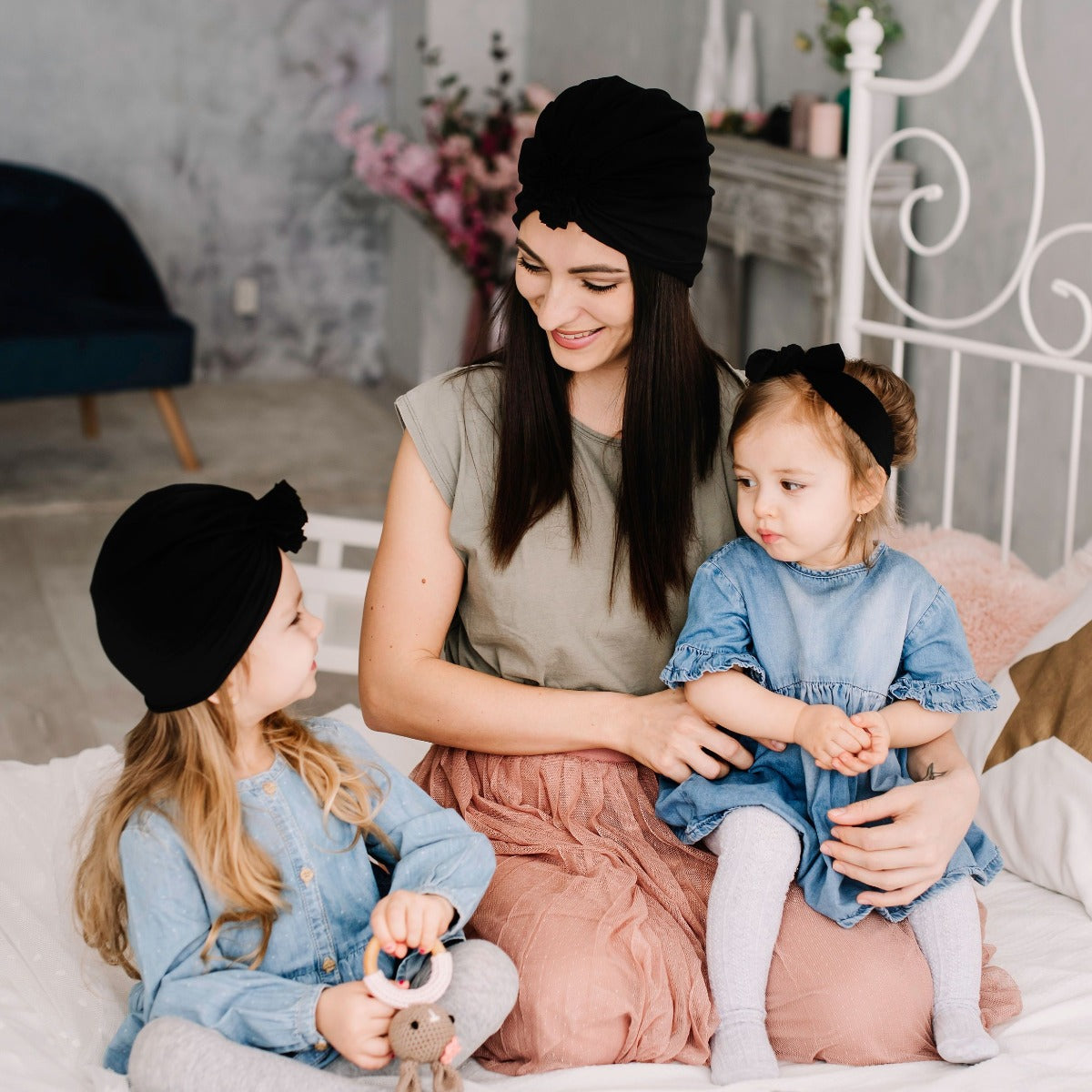 Turbánka - fekete - tavaszi/őszi - Pippadu