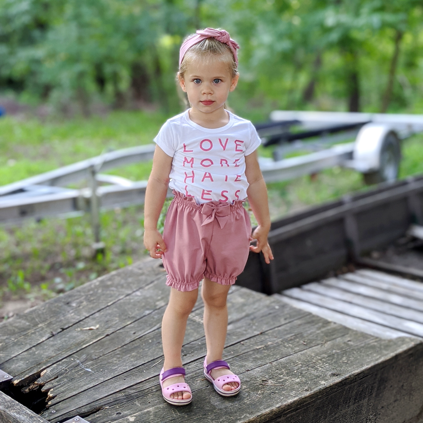 Fodros lányka nadrág rózsa színben - pippadu