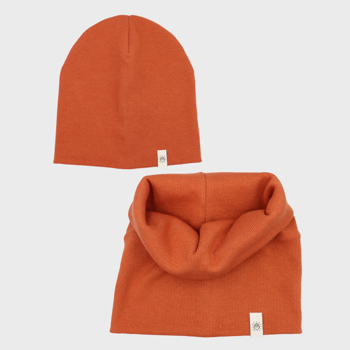 Beanie sapka-sál szett - terrakotta - Pippadu