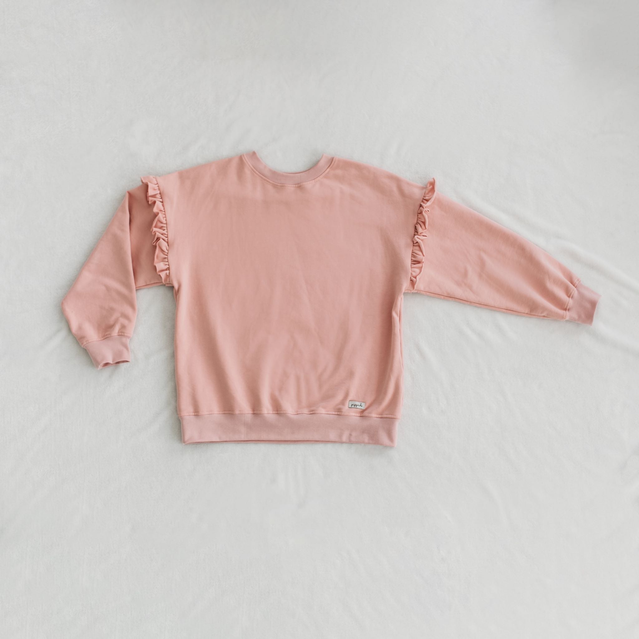 Anya pulóver fodorral - púderrózsaszín - pippadu - anya-lánya szett