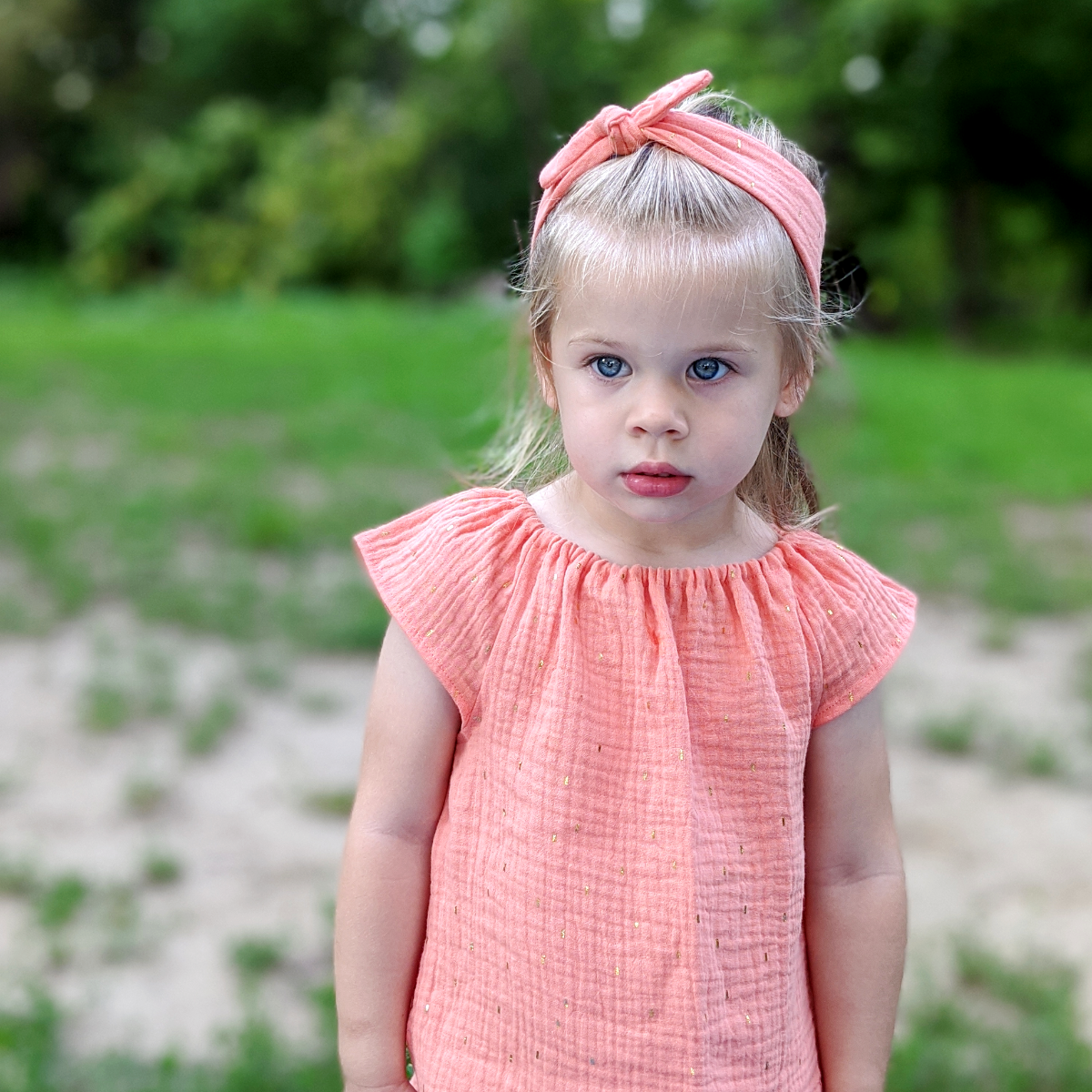 Muszlin hajpánt - barack - Pippadu