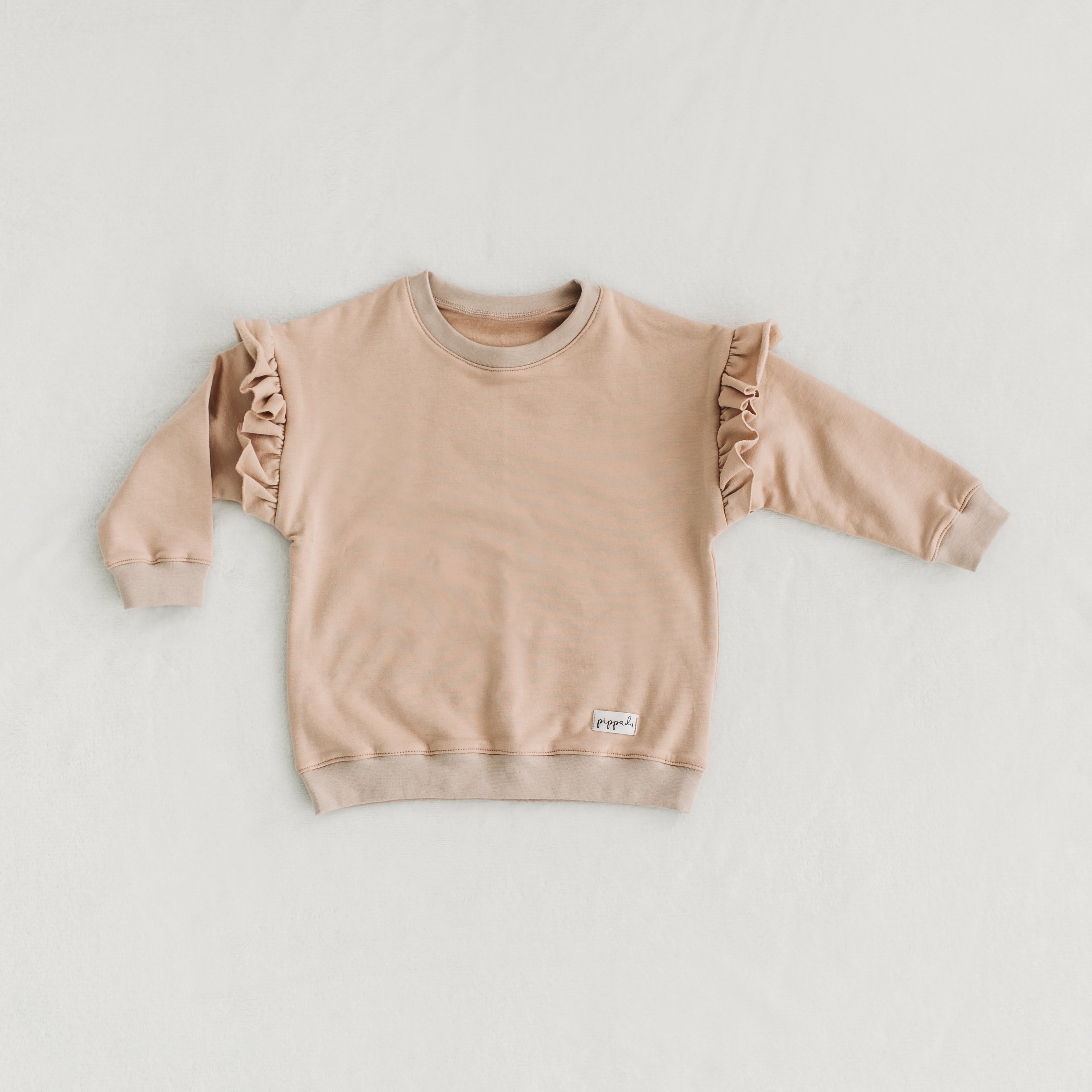 Kézzel készült gyerek pulóver cappuccino színben - pippadu