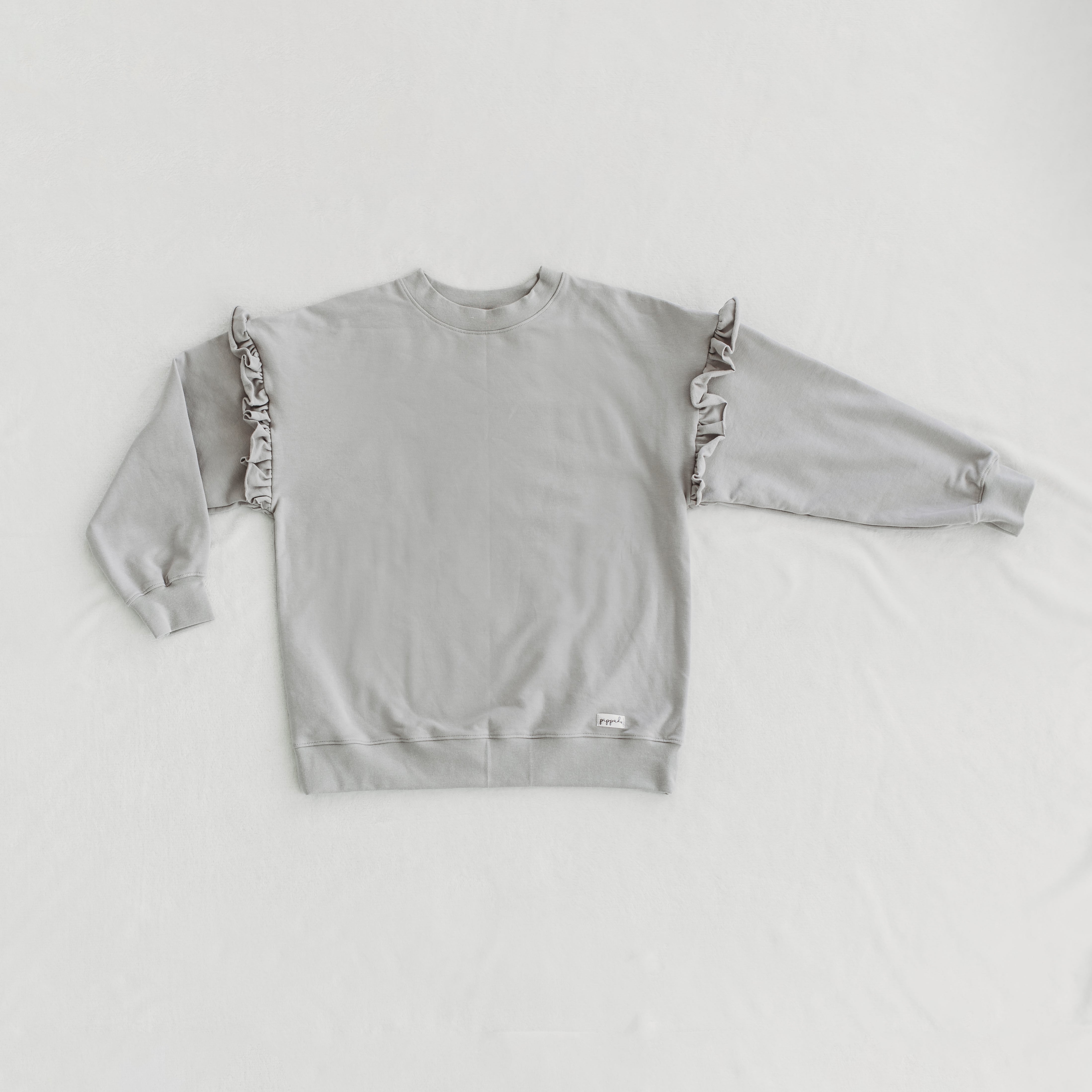 Felnőtt pulóver ezüstszürke - kézzel-kézzel - anya-lánya szett - pippadu