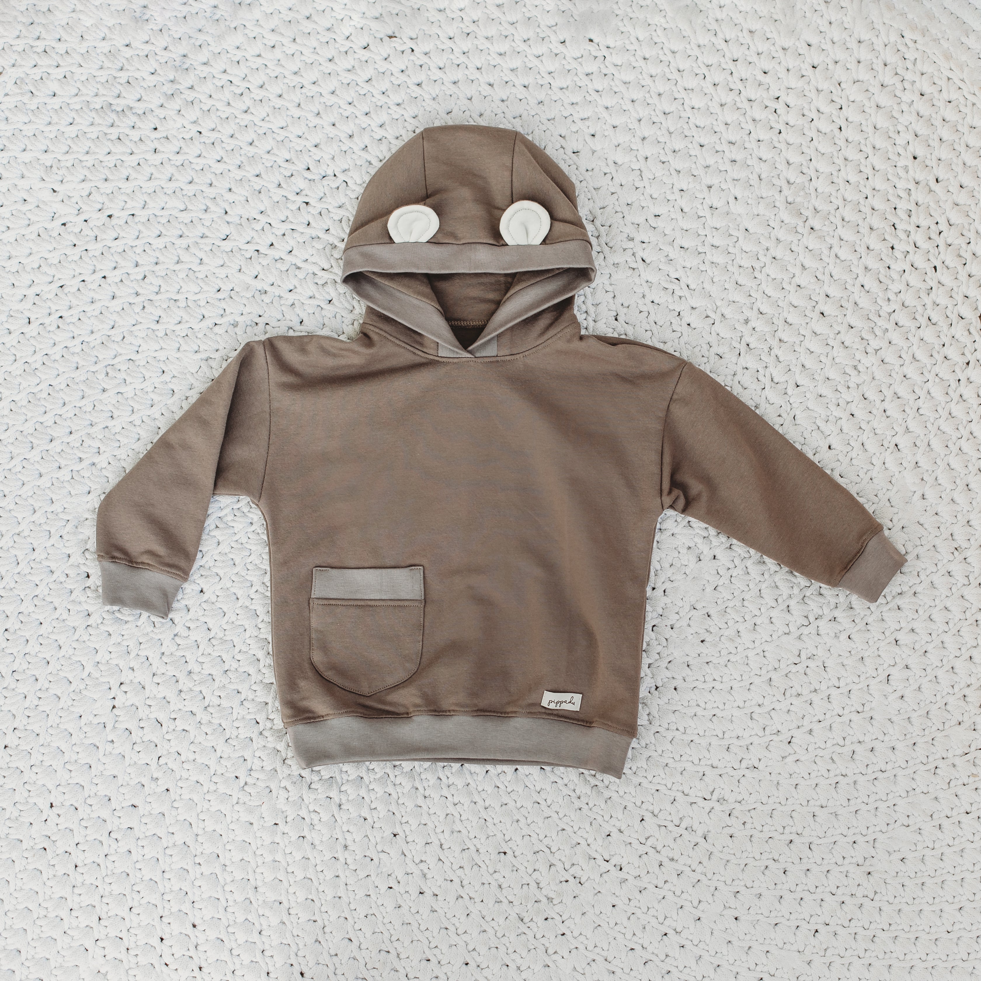 pippadu - mackó pulóver - uniszex pulóver trendi zsebbel - gyerek pulóver