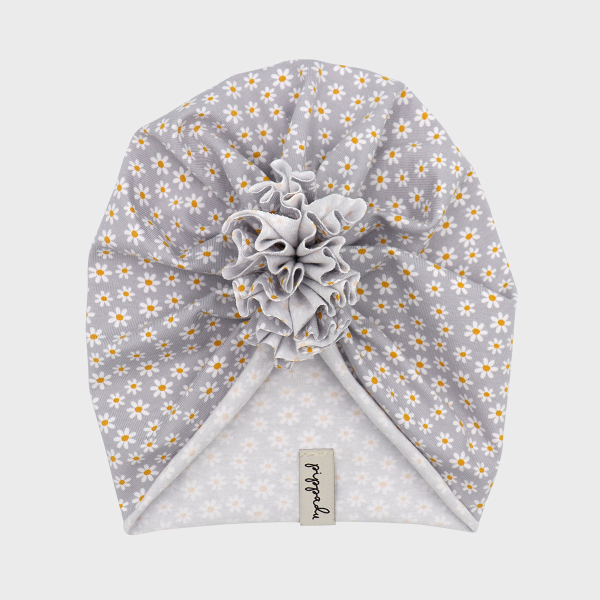 Tavaszi turbánka margaréta mintával - turbán sapka, gyerek sapka - www.pippadu.hu