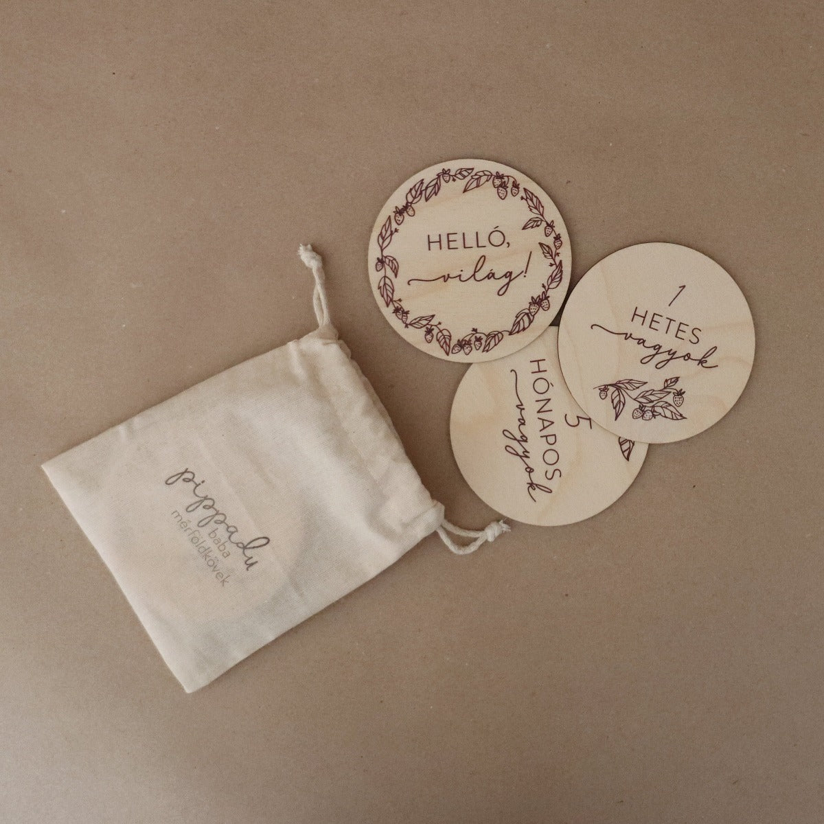 Baba mérföldkő korongok 0-12 hó - babafotózási kellék - pippadu - akár ajándékcsomagolásban is!