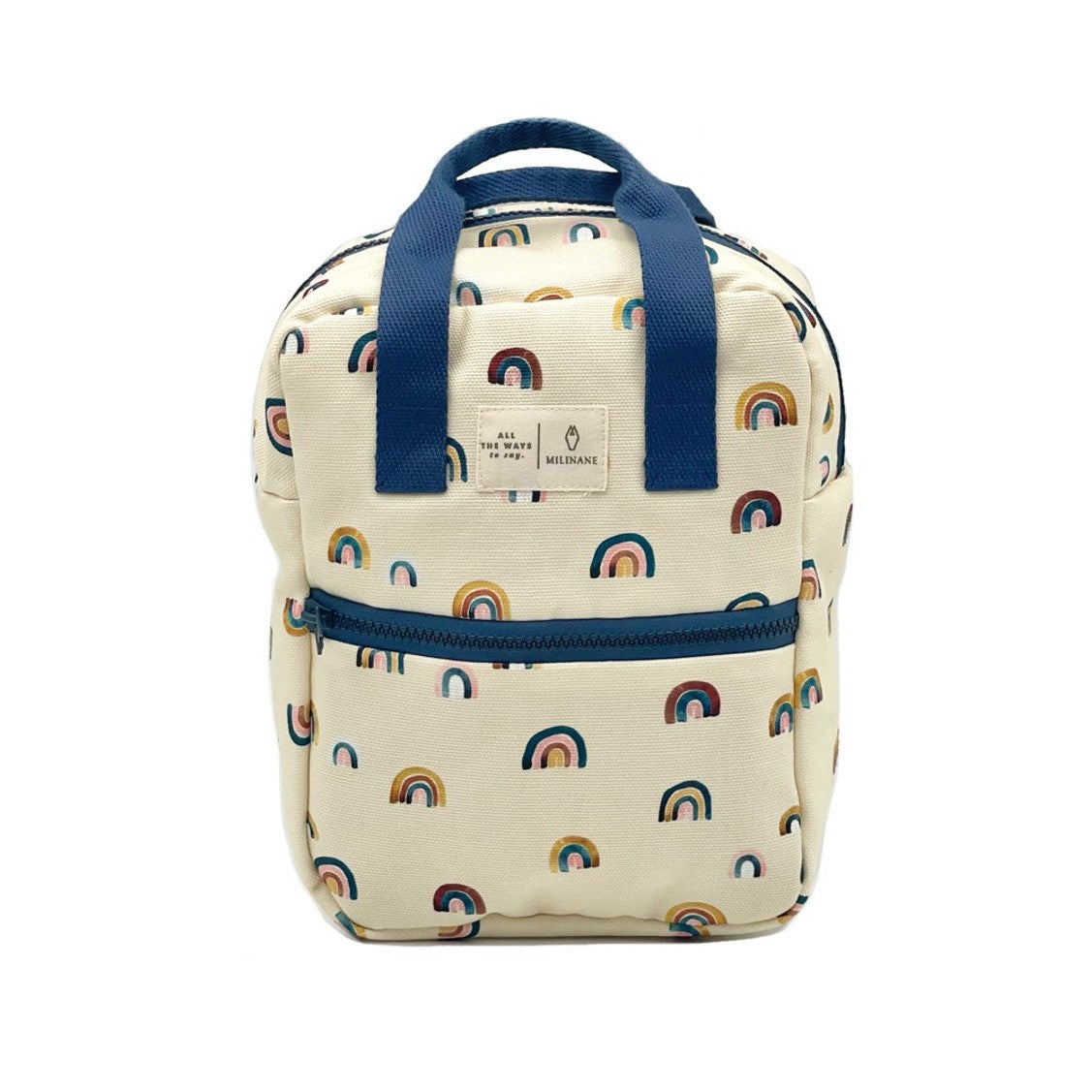 Gyerek hátizsák - szivárvány minta, kék - pippadu