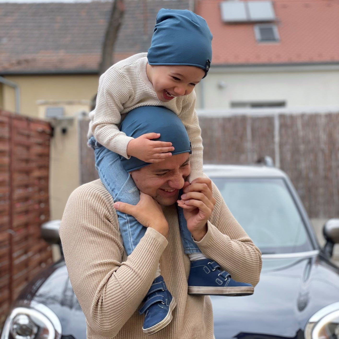 Pávakék satyka apa-fia szettben - pippadu