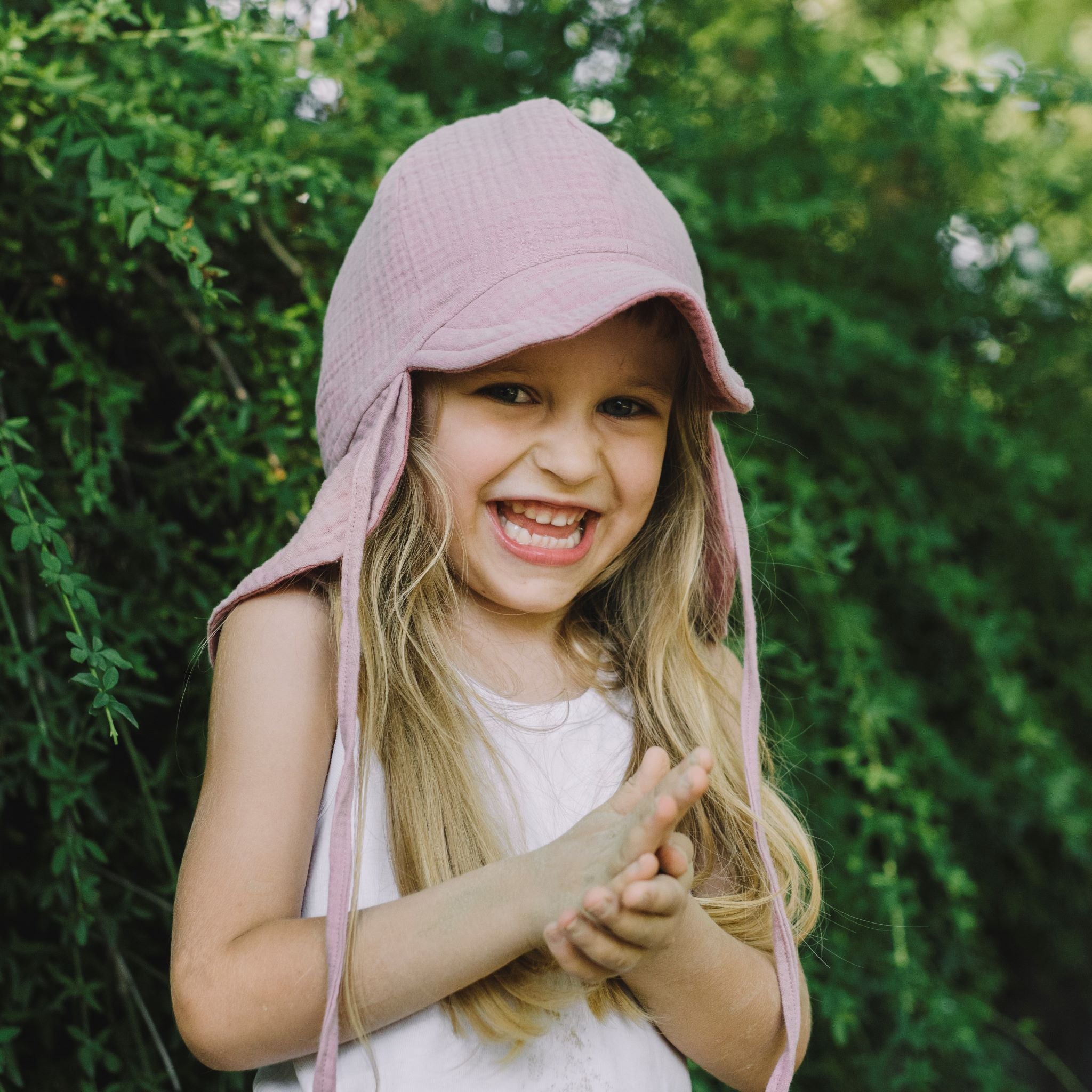 Pippadu kifordítható muszlin napsapka - mályva és rózsa színben