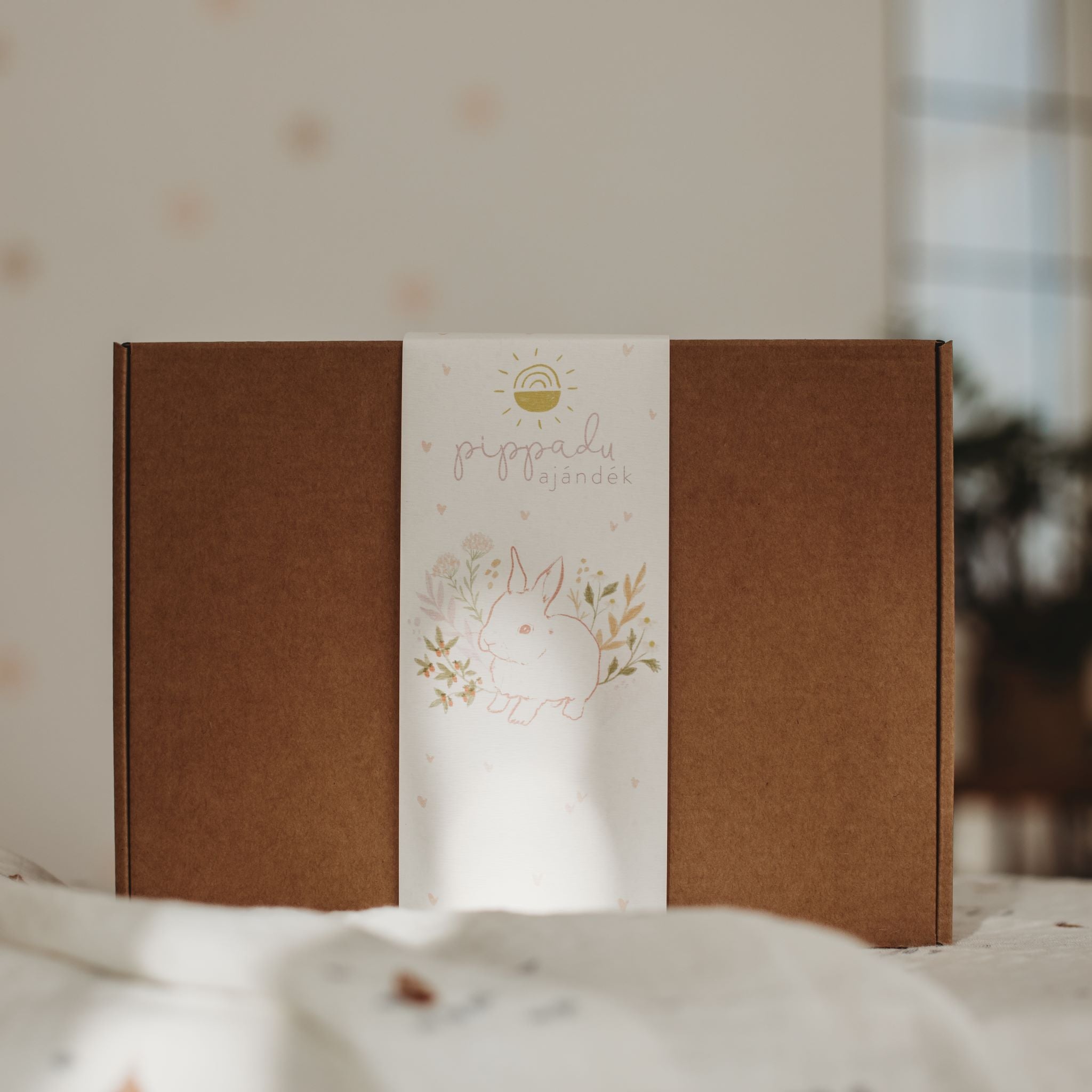 Pippadu kincsem babaváró ajándékcsomag nyuszis mintával