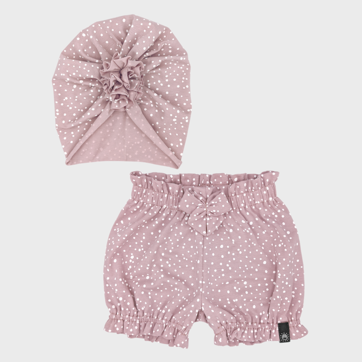 Fodros nadrág és turbánka szett - pöttyös - Pippadu