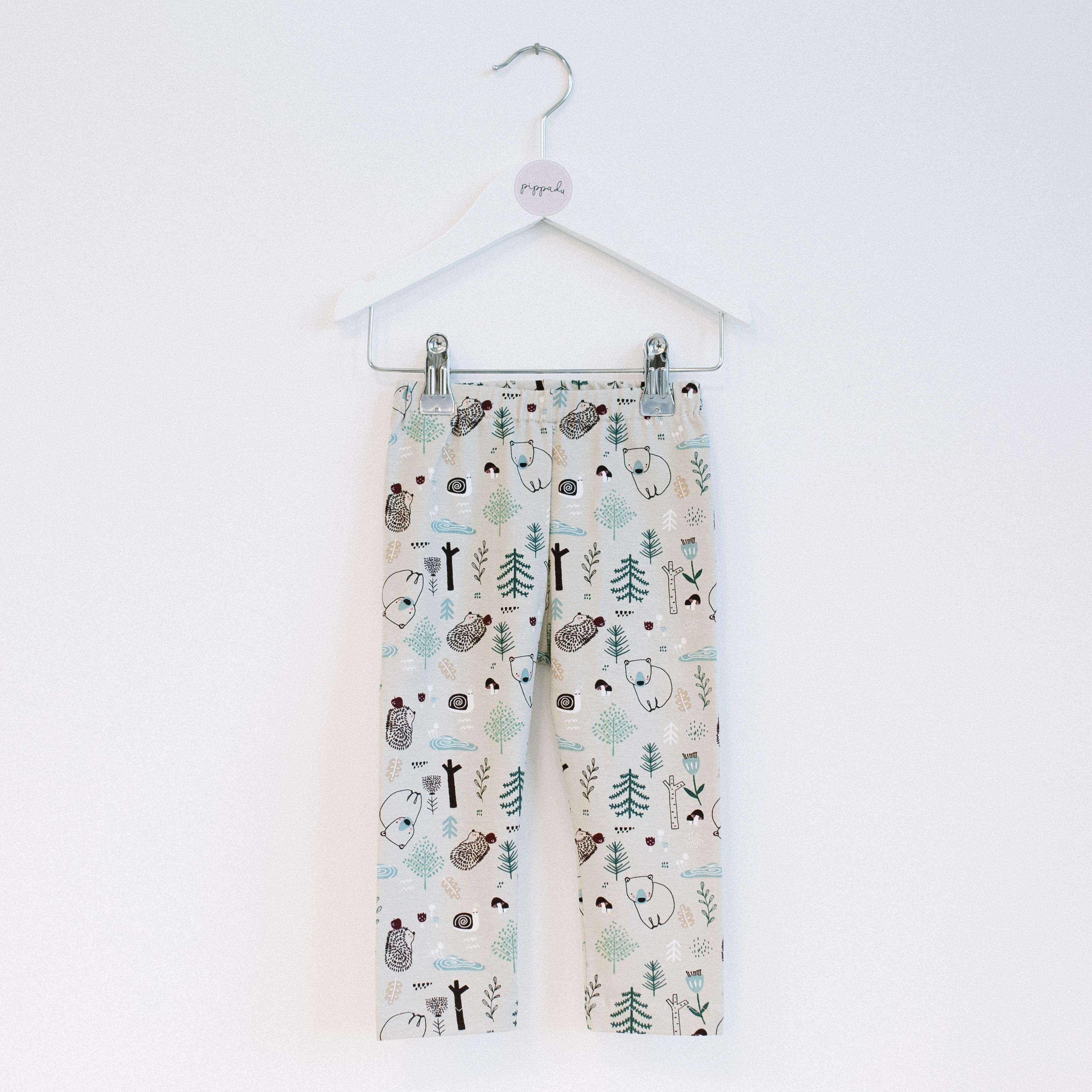 Pippadu őszi gyerek szett barna taupe pulóverrel - macis leggings - pippadu