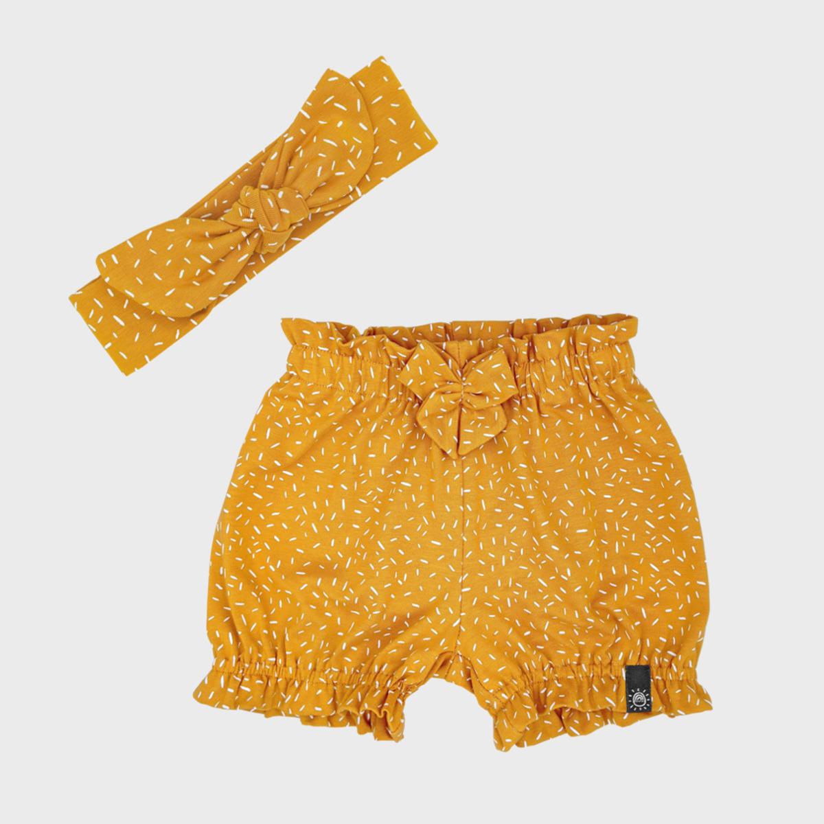 Fodros nadrág és hajpánt szett - mustársárga - Pippadu