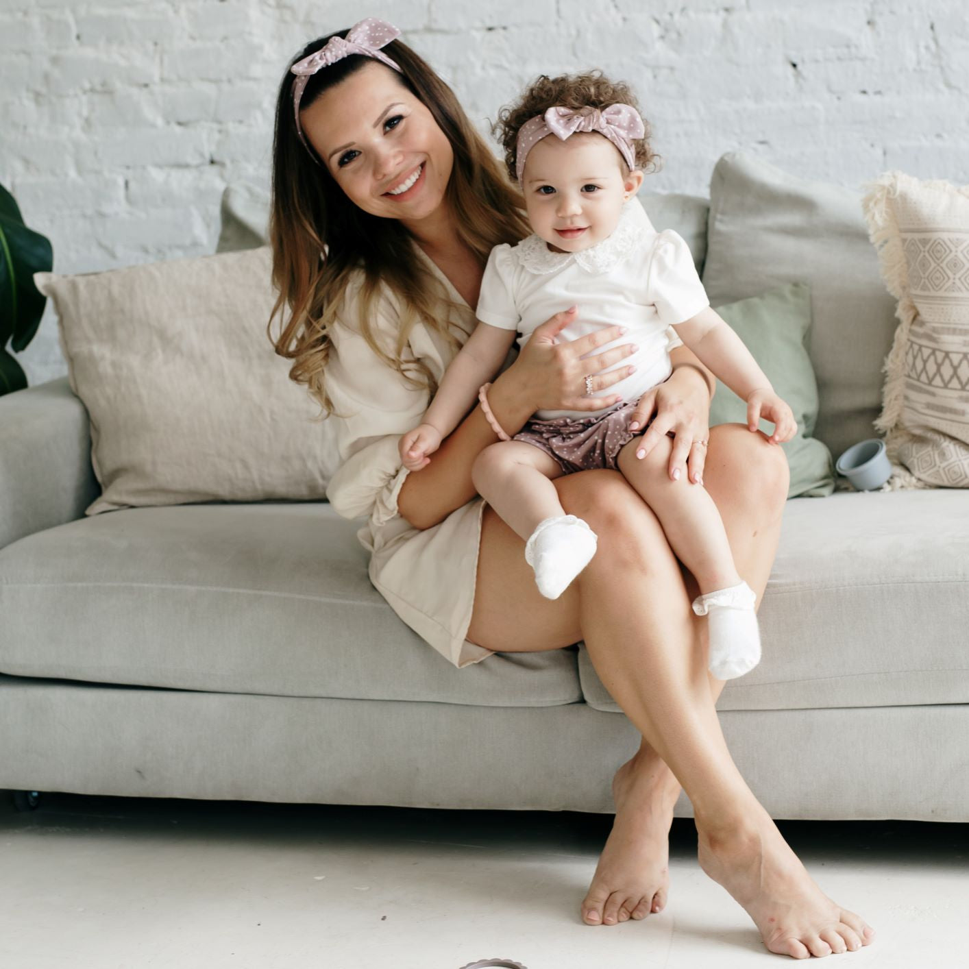 Fodros lányka nadrág - pöttyös - anya-lánya szett - pippadu