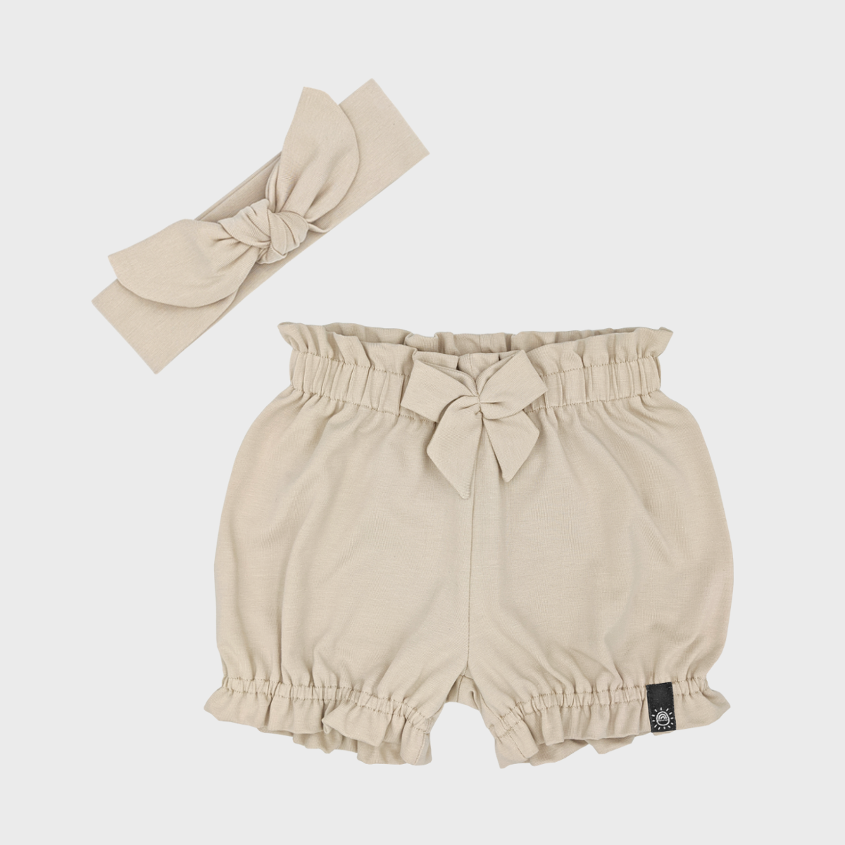 Fodros nadrág és hajpánt szett - tejeskávé - Pippadu