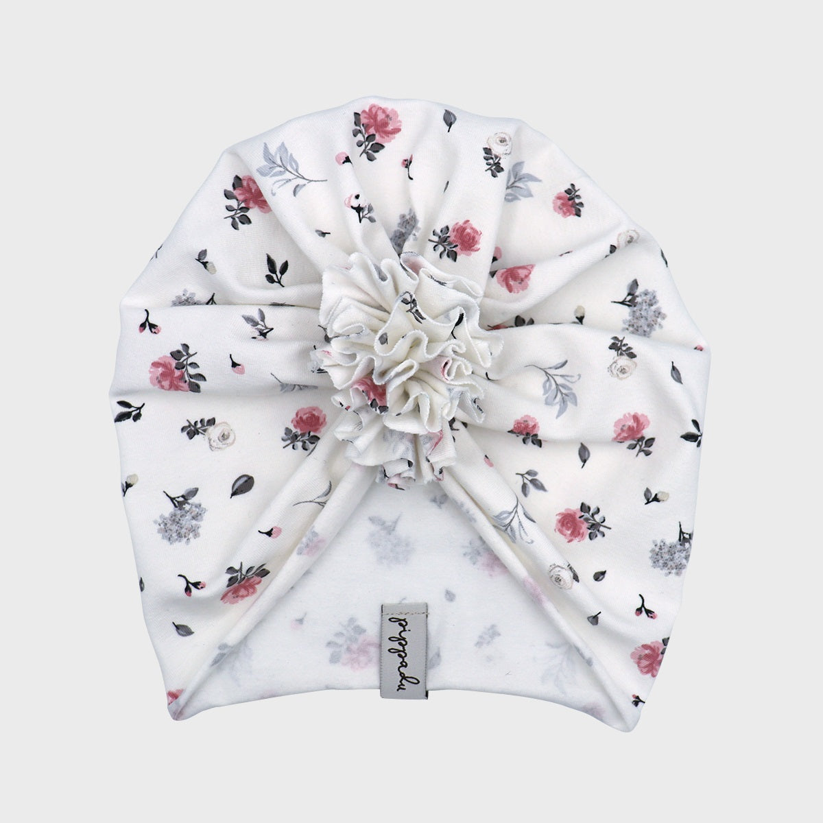 Tavaszi turbánka - kis rózsás mintával - pippadu